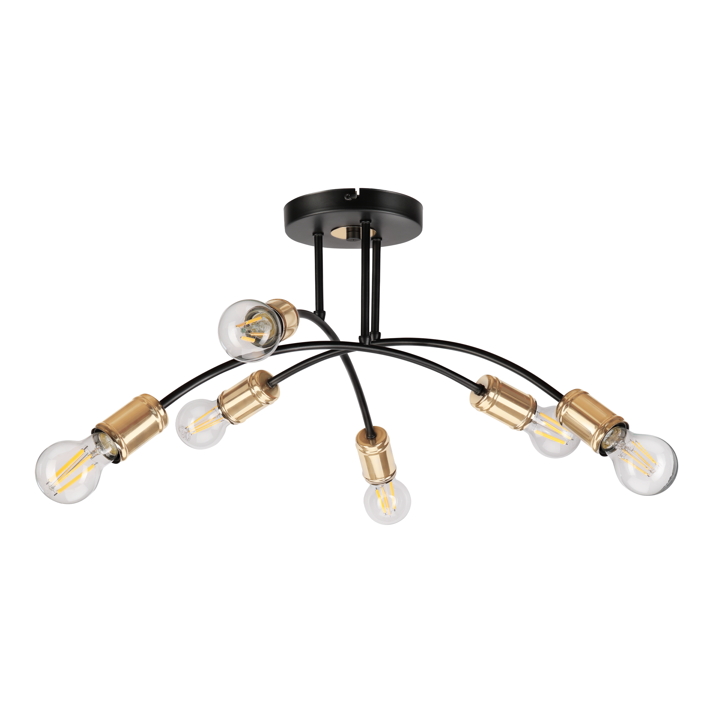 Lampa wisząca Anya czarno-złota 6 x E27 Lamkur