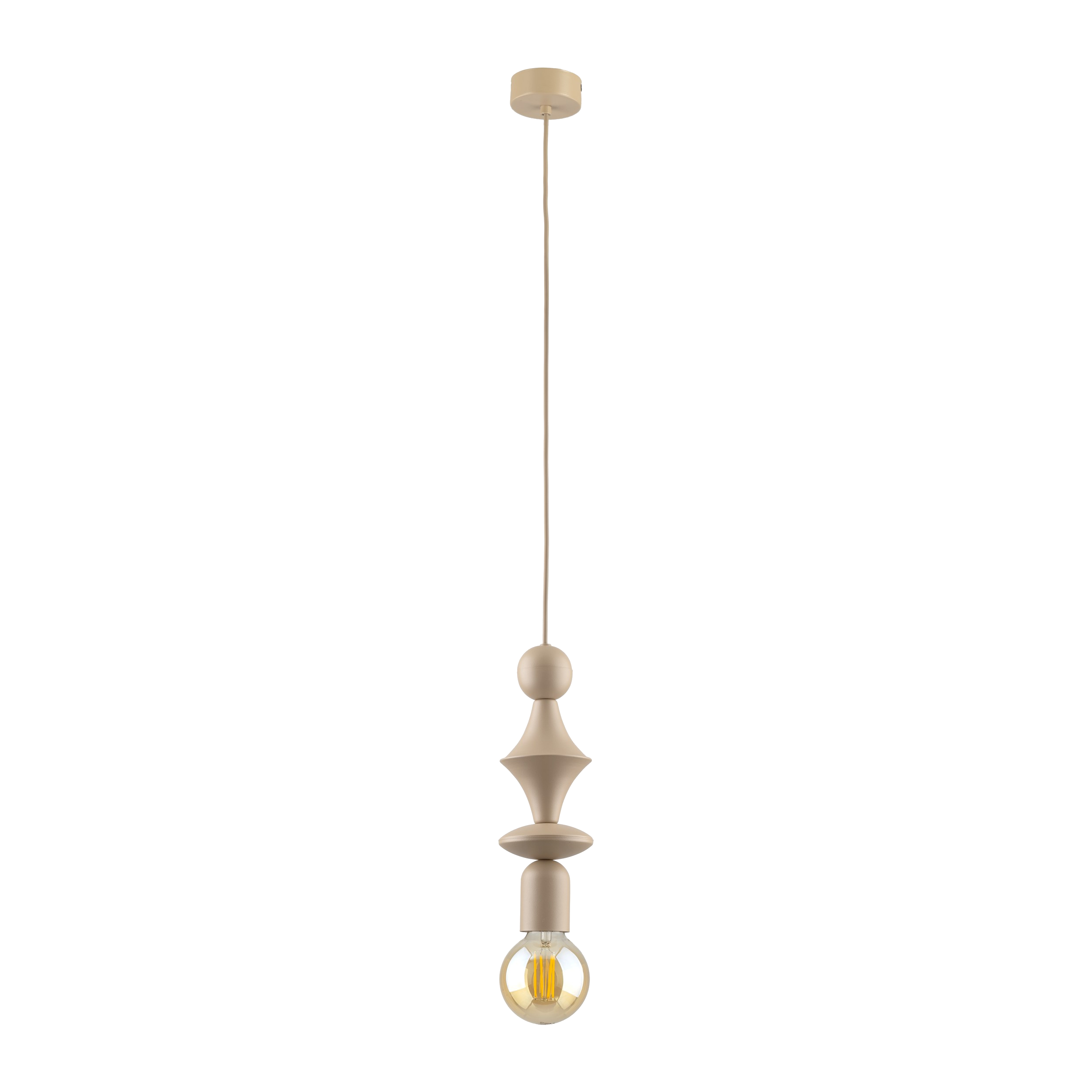 Lampa wisząca Tower Sabia 1xE27 15W 10 cm beżowa TK LIGHTING