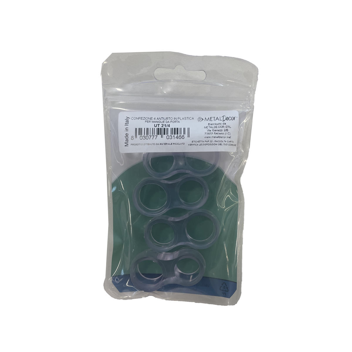 Cuneo UT 21/4 in Polipropilene trasparente Lucido L 2.4 x H 4.5 cm, 4 pezzi - 6