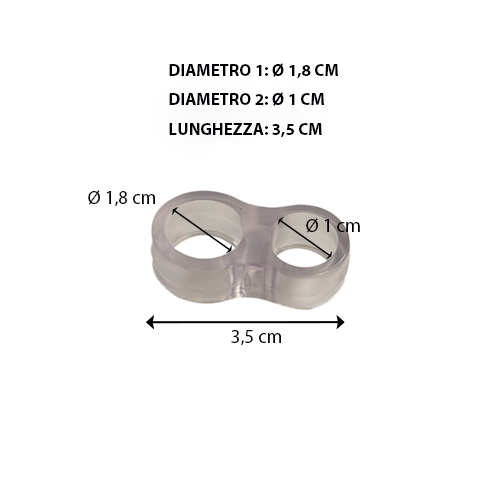 Cuneo UT 21/4 in Polipropilene trasparente Lucido L 2.4 x H 4.5 cm, 4 pezzi - 5