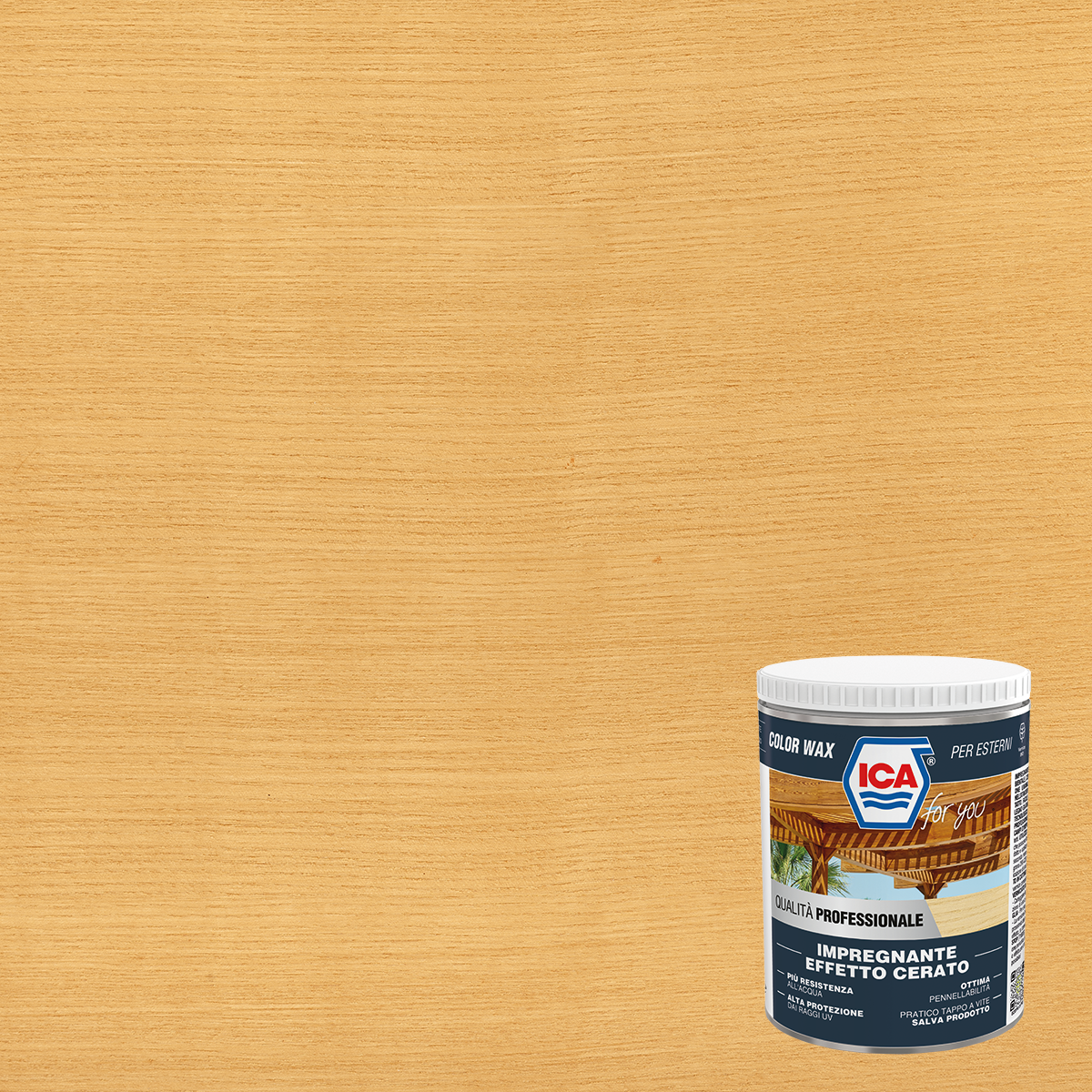 Impregnante per legno da esterno a base acqua ICA FOR YOU larice opaco 0.75 lt, 10 anni di protezione. - 3