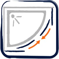 MAMPARA DE DUCHA 1/4 CÍRCULO 80 X 80 CM SHIRA - 2