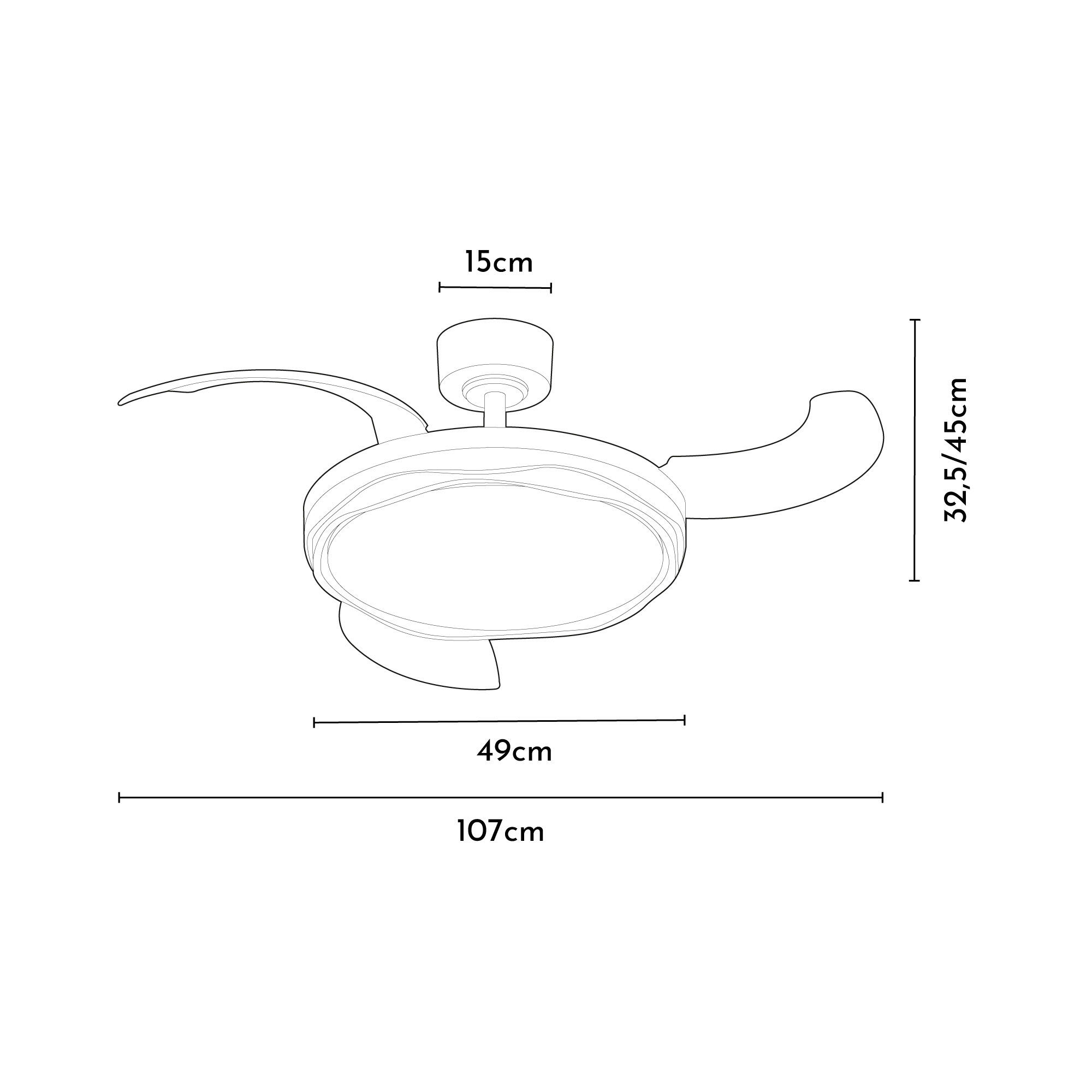 Ventilador de techo con luz silencioso DC con mando Arte Confort Luni M blanco 107 cm invierno/verano color luz regulable - 6
