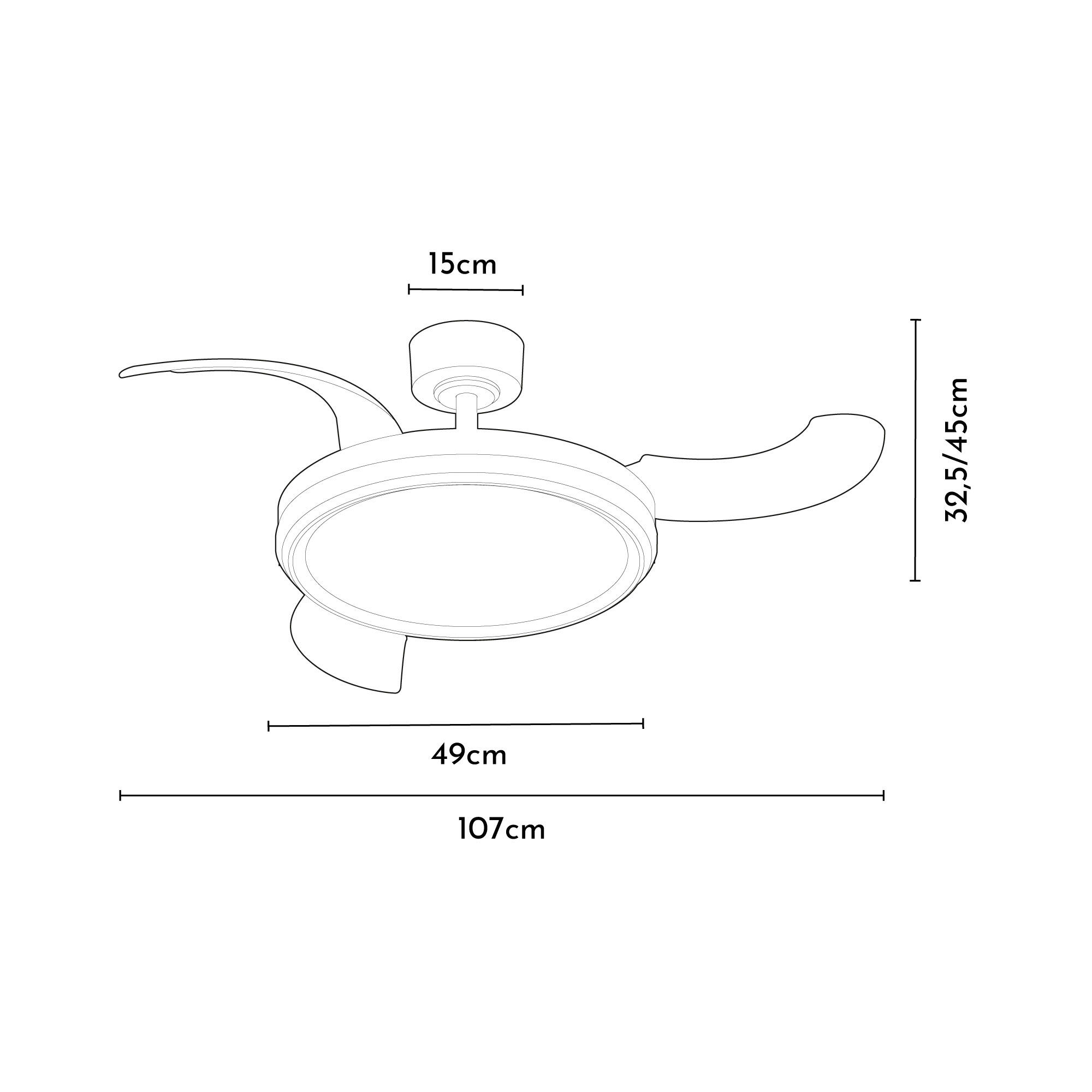 Ventilador de techo con luz retráctil silencioso DC con mando Arte Confort Alvus M blanco 107 cm invierno/verano color luz regulable - 6