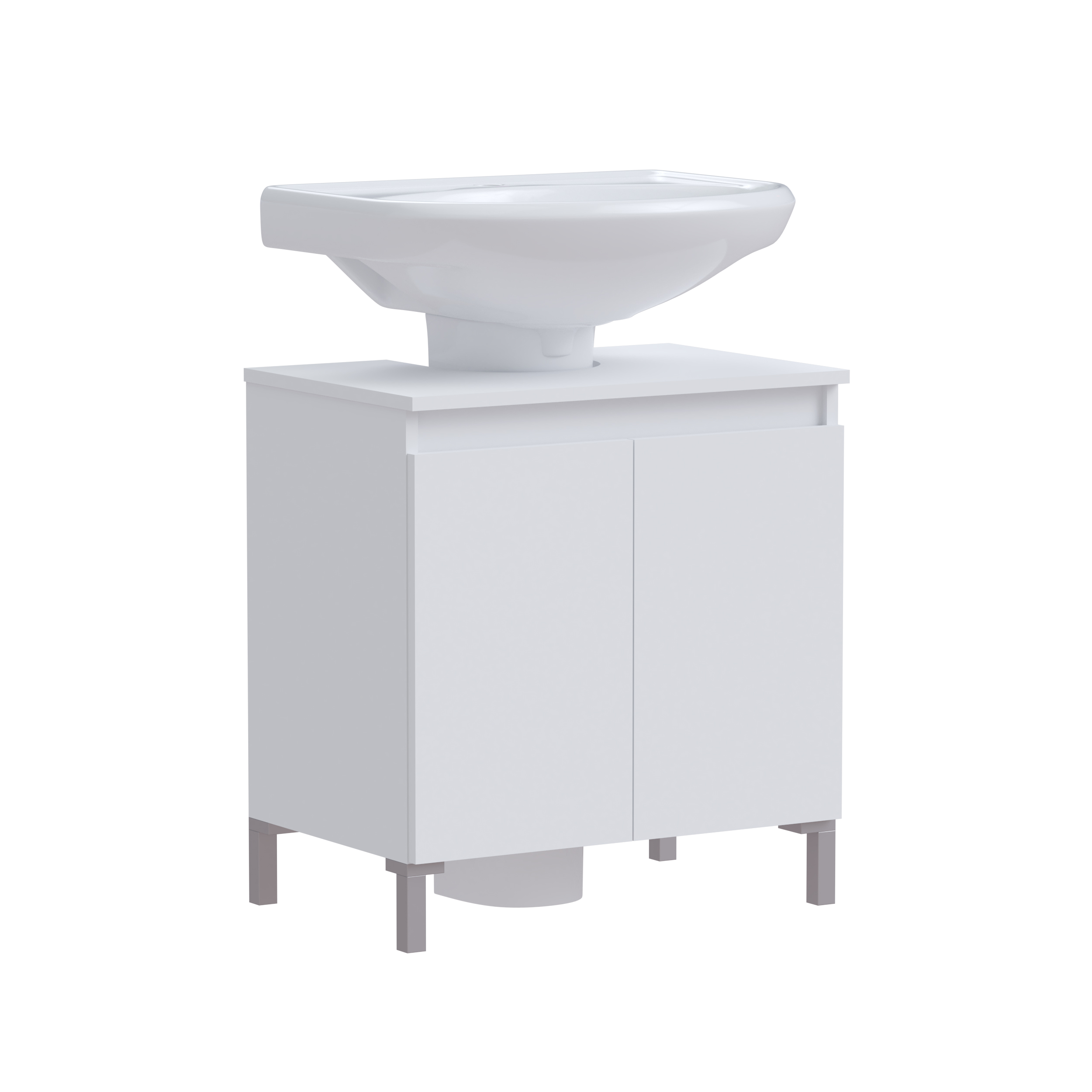 Mobile da bagno sospeso sotto lavabo L 60.5 x H 65 x P 40 cm, 2 ante SENSEA Essential - 5