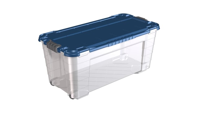 Contenitore Box Magic 4up 80L con ruote L 39 x H 36 x P 79 cm blu