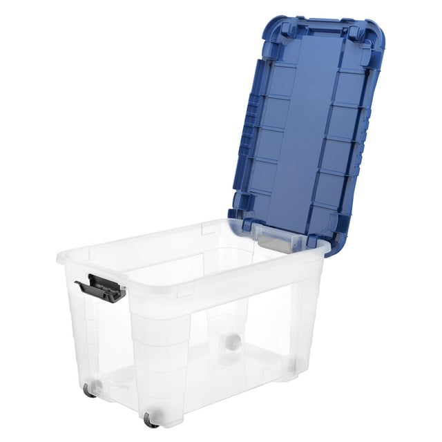 Contenitore Box Magic 4up 60L con ruote L 39 x H 36 x P 59 cm blu