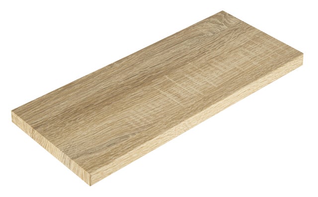 Mensola a muro dritto in mdf L 56 x P 20 cm rovere sagerau
