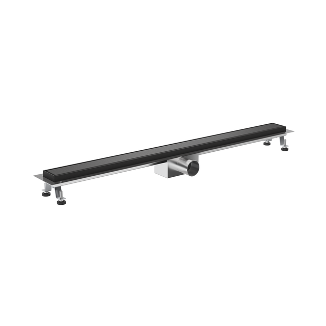 Odpływ liniowy prysznicowy z syfonem 2w1 90 cm stal nierdzewna czarny Equation