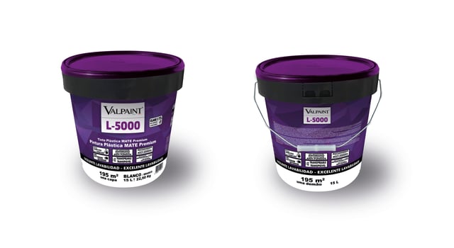 BASE PINTURA PLÁSTICA INTERIOR/EXTERIOR MATE L5000 4L TONOS CLAROS
