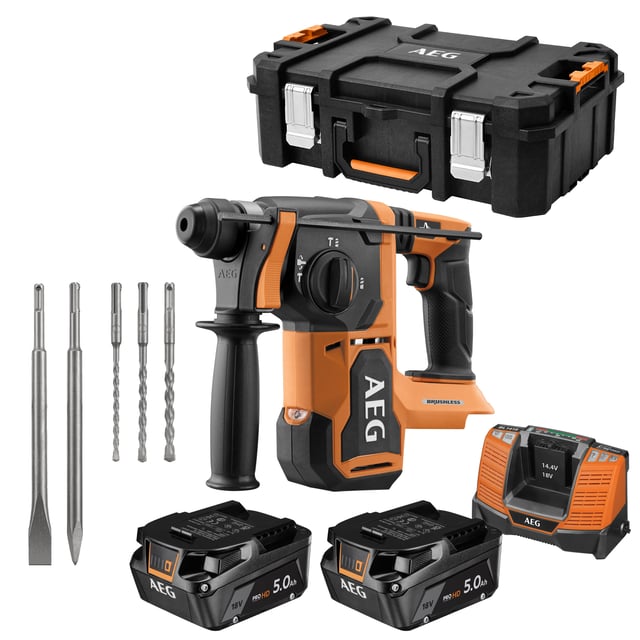 Marteau perforateur sans fil AEG, 18 V 2 batteries