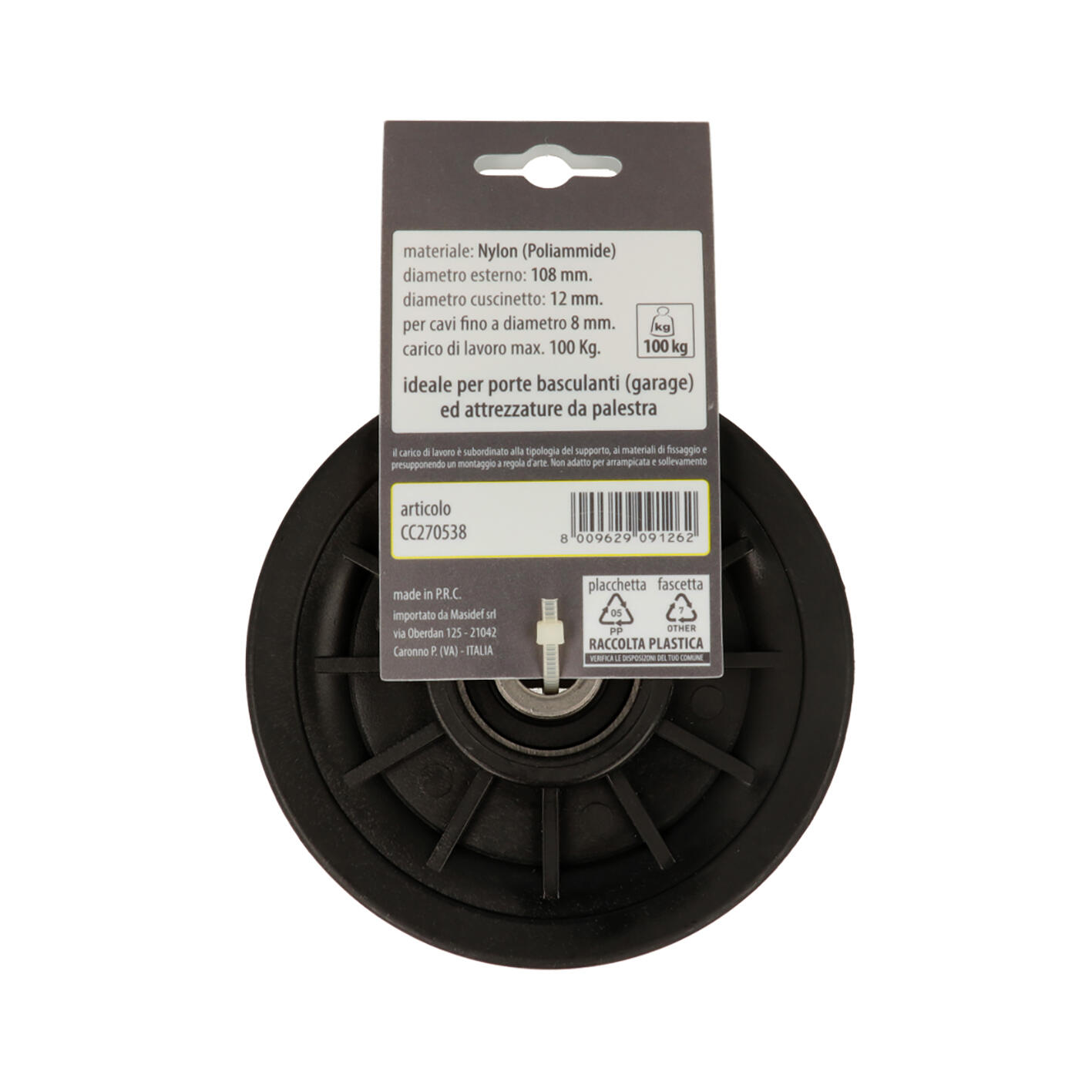 Puleggia per basculante STANDERS ruota Ø 108 mm in nylon 100 kg - 4