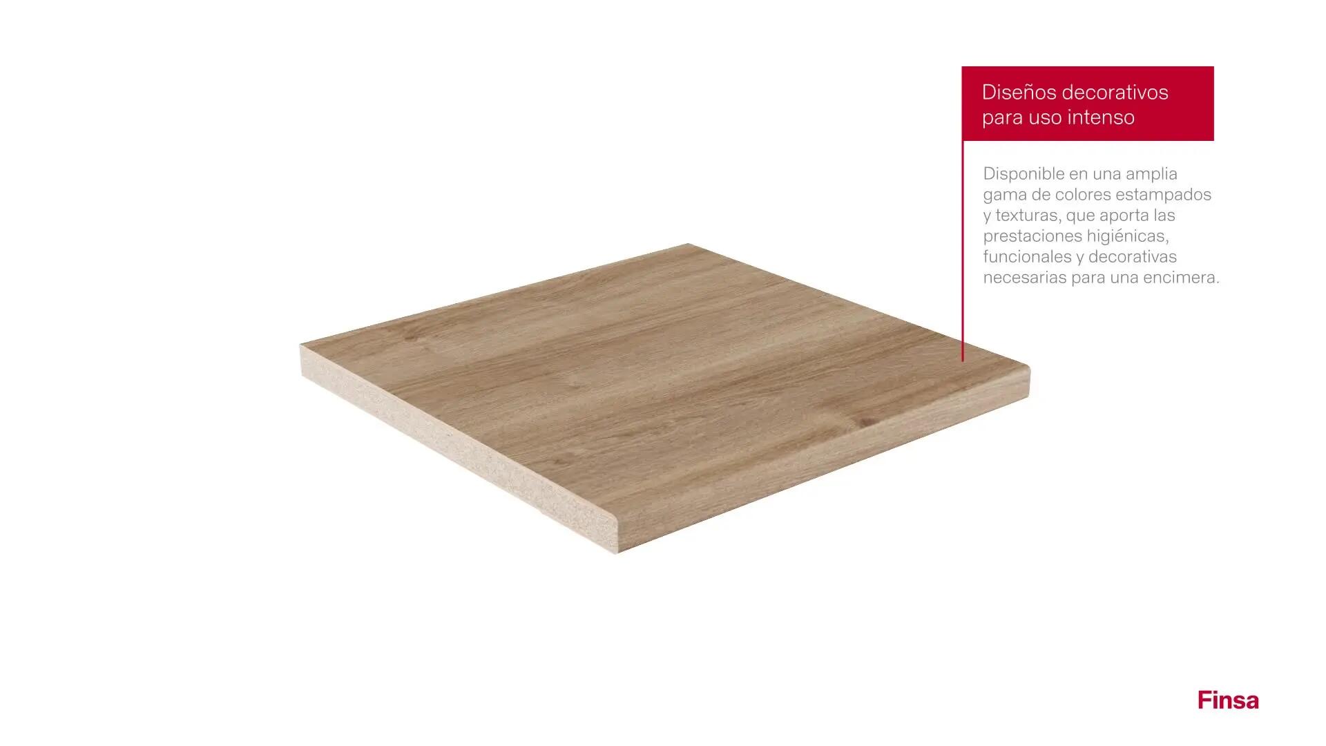 Encimera de cocina laminada Milos marmol hades mate 366x63 cm espesor 38mm - 4