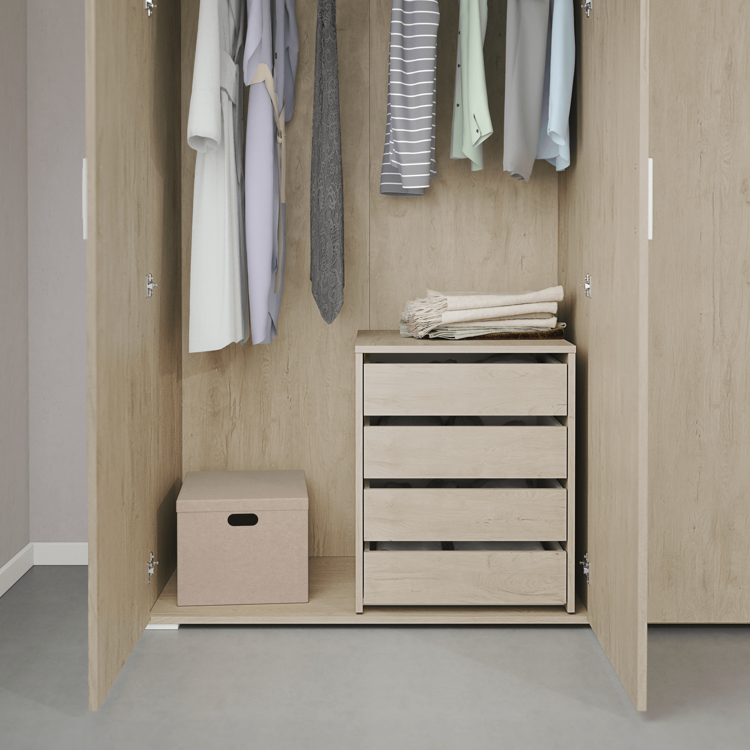 Cajonera KIT 4 cajones K-715 Serie MEKA Roble 60,7x50x45
 - 6