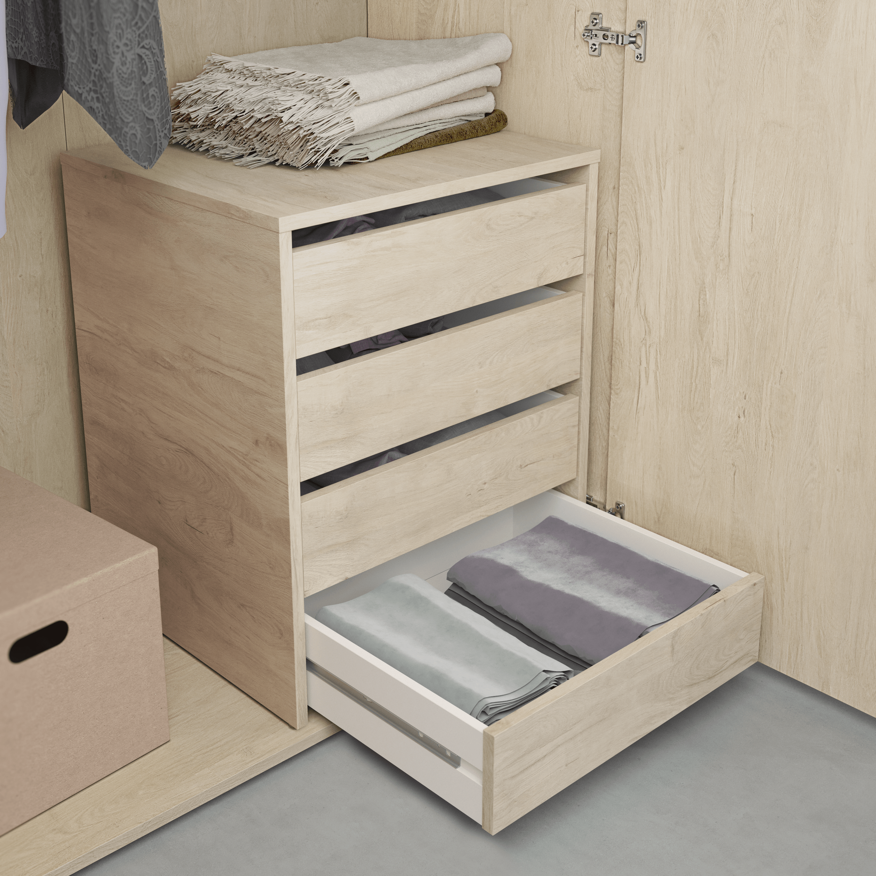 Cajonera KIT 4 cajones K-715 Serie MEKA Roble 60,7x50x45
 - 5