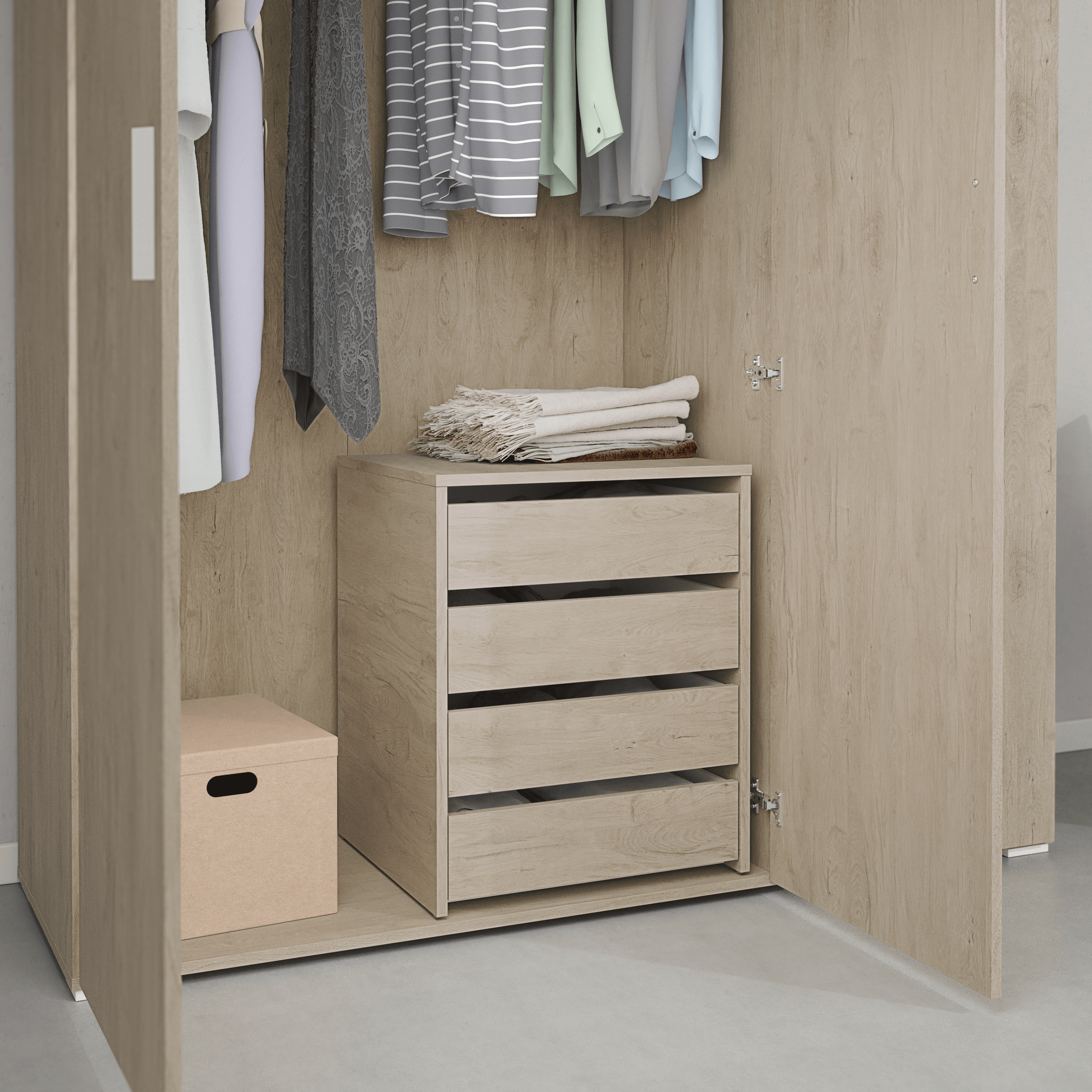 Cajonera KIT 4 cajones K-715 Serie MEKA Roble 60,7x50x45
 - 3