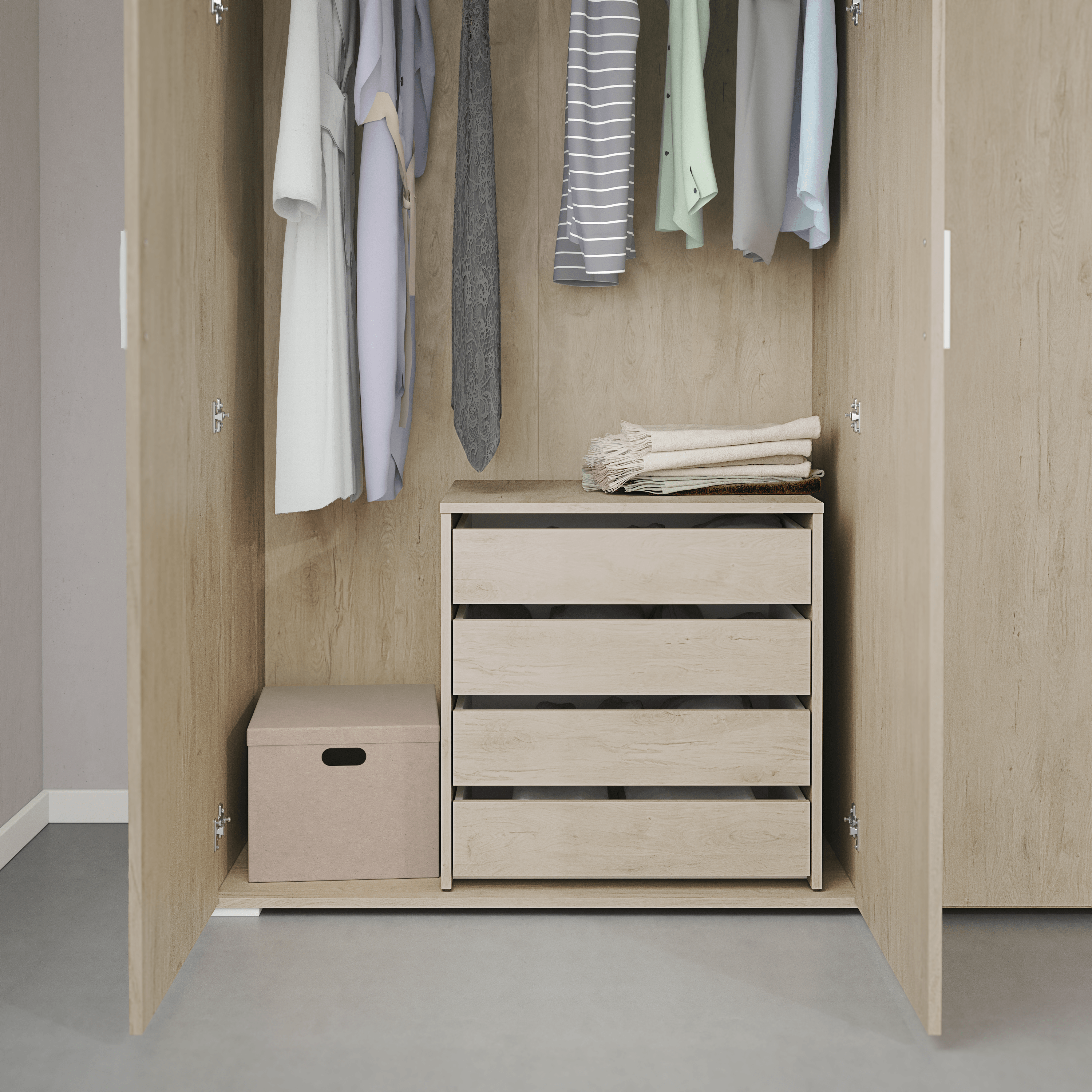 Cajonera KIT 4 cajones K-716 Serie MEKA Roble 60,7x60x45
 - 6