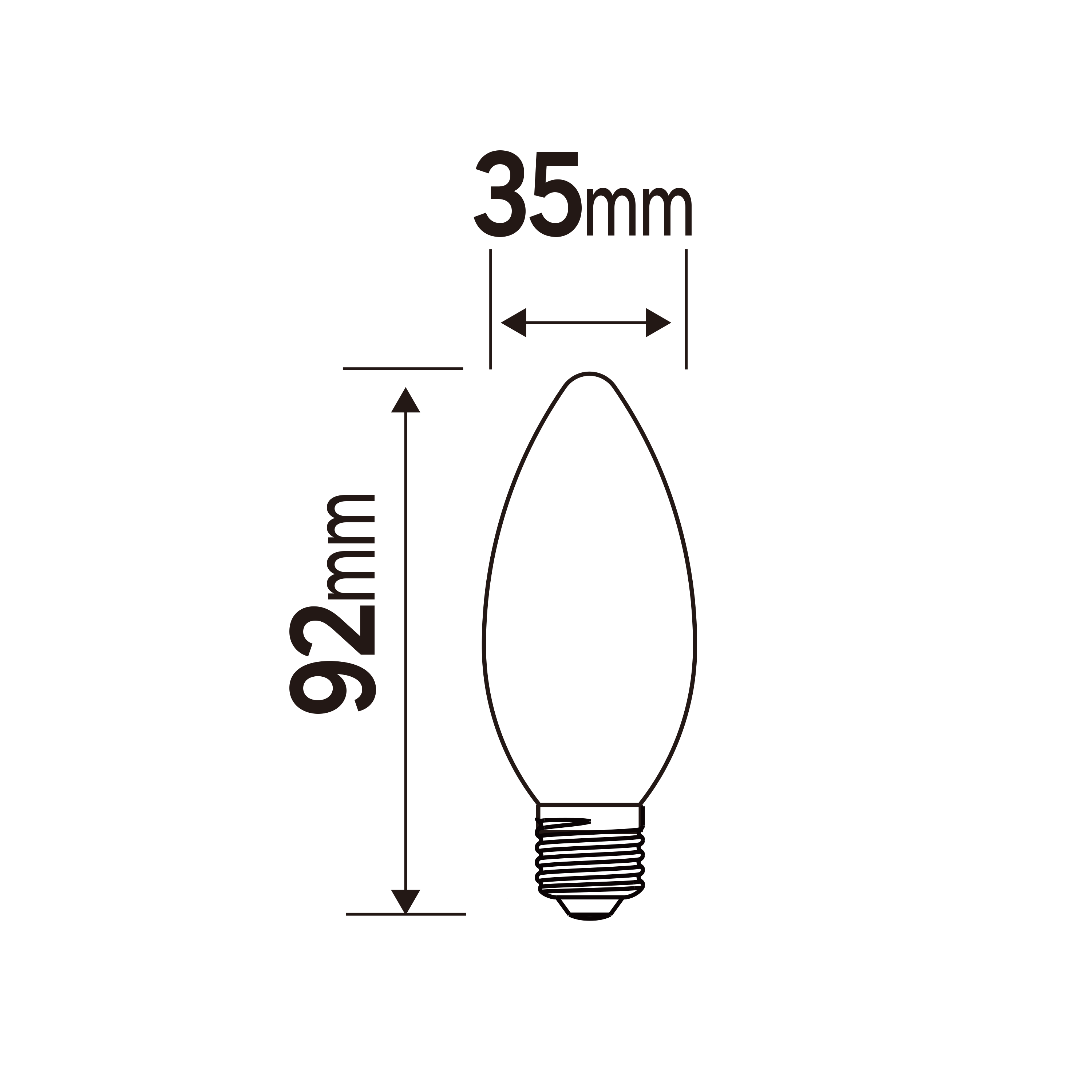 Bombilla LED filamento E27 vela opaco 3.4W 470 lm blanco cálido - 2