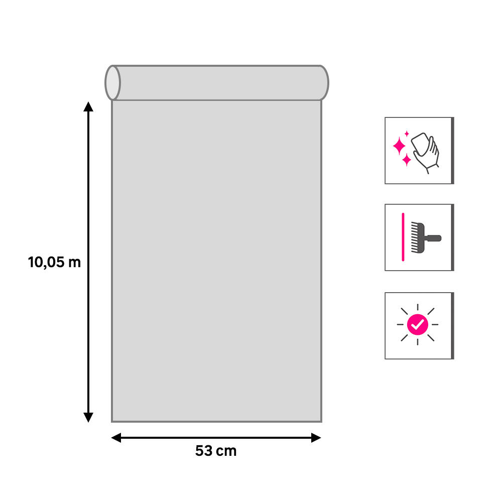 Papel pintado vinilo aplicación cola en pared Liso Linely pecan 6 beige  INSPIRE 53cmx10.05m lavable - 5