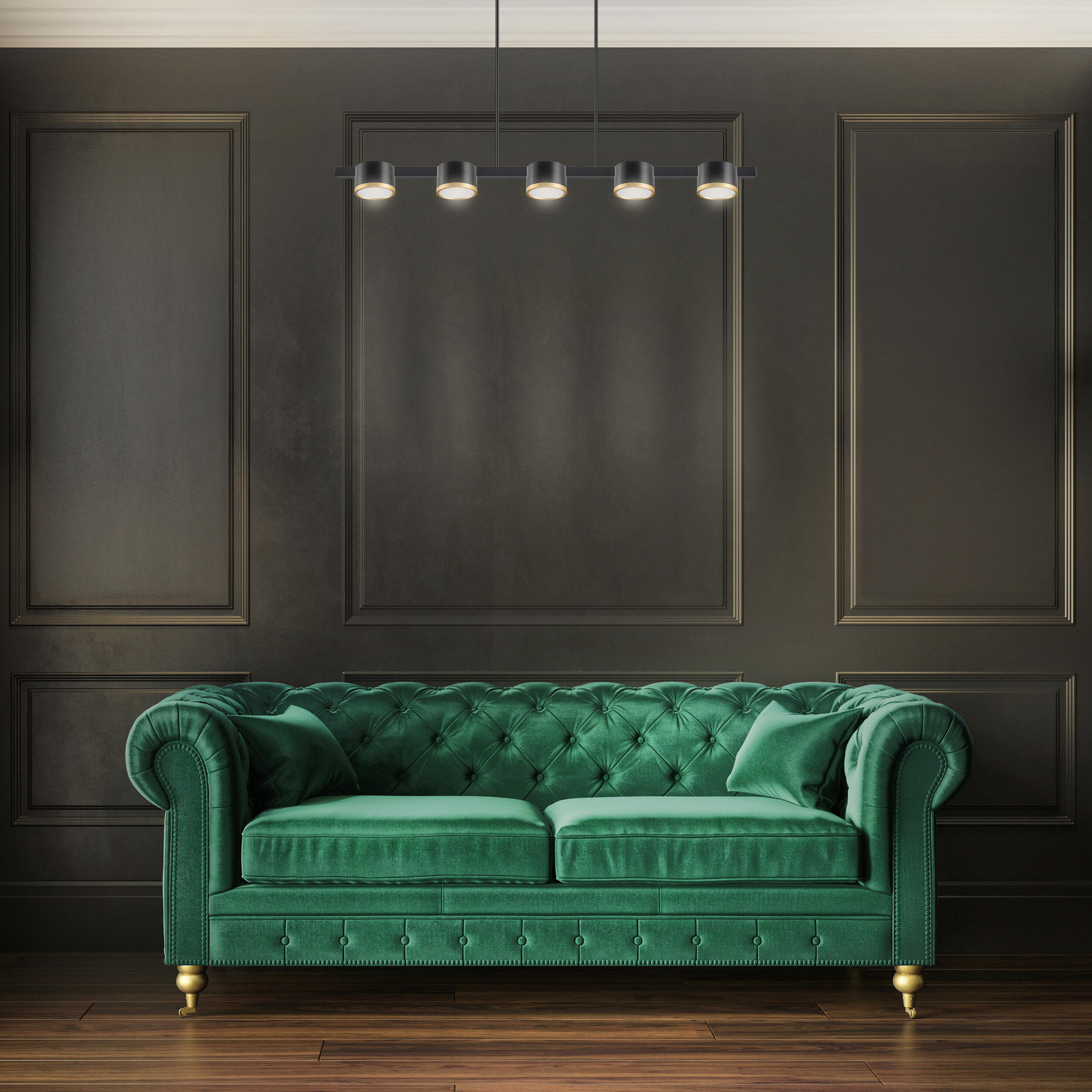 Lampa wisząca Mirella czarno-złota 5 x GX53 Sanico - 3