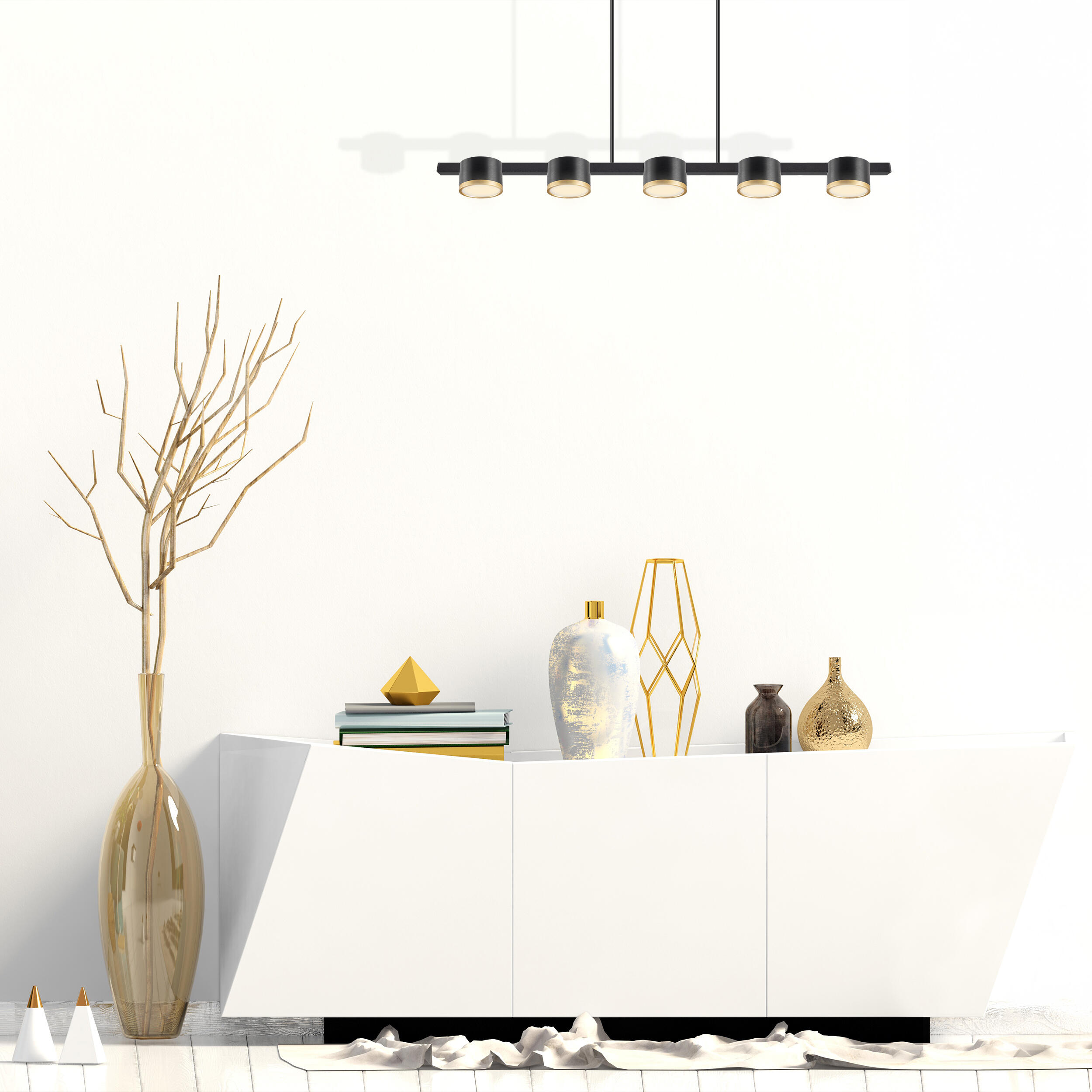 Lampa wisząca Mirella czarno-złota 5 x GX53 Sanico - 2