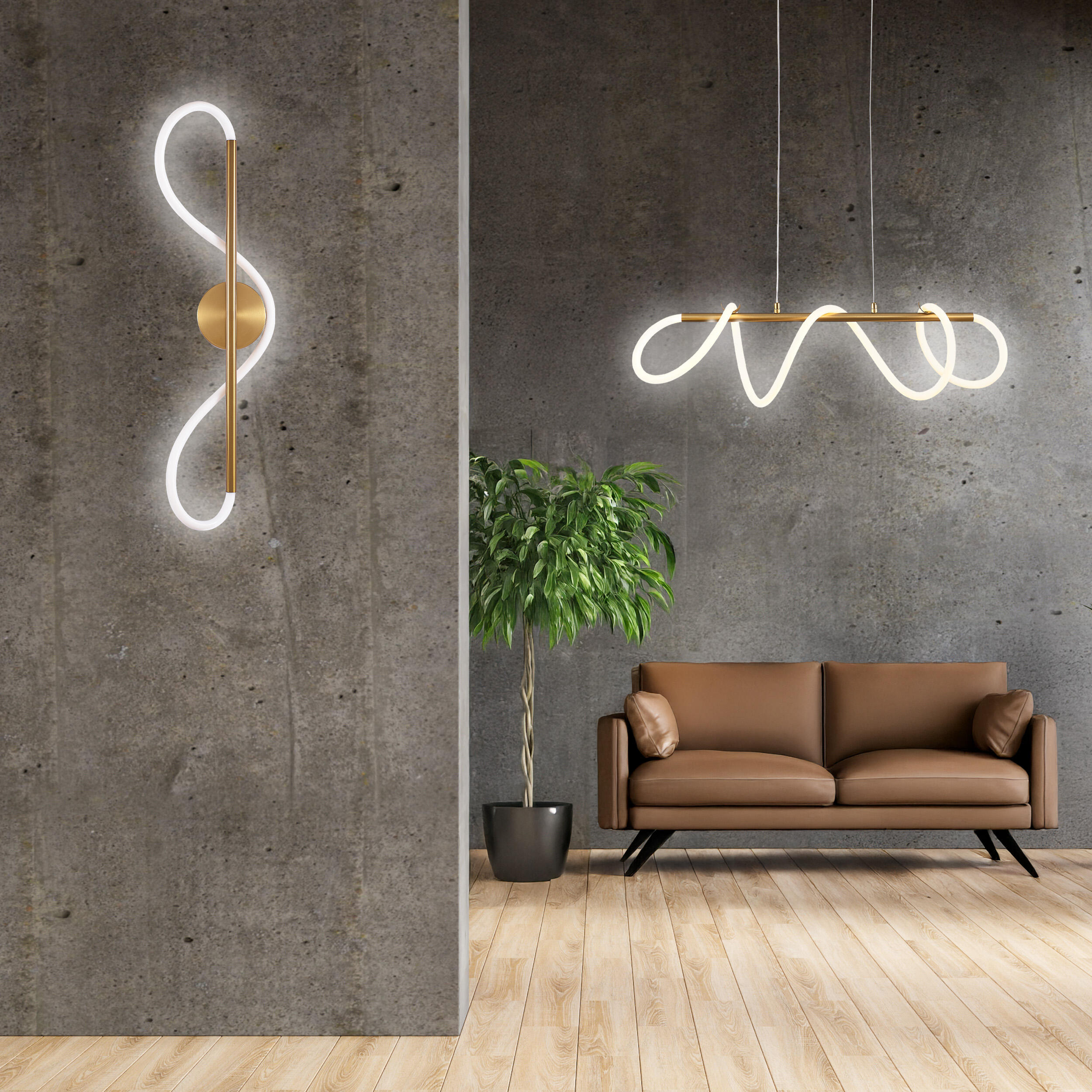 Lampa wisząca Emma złota LED Sanico - 3