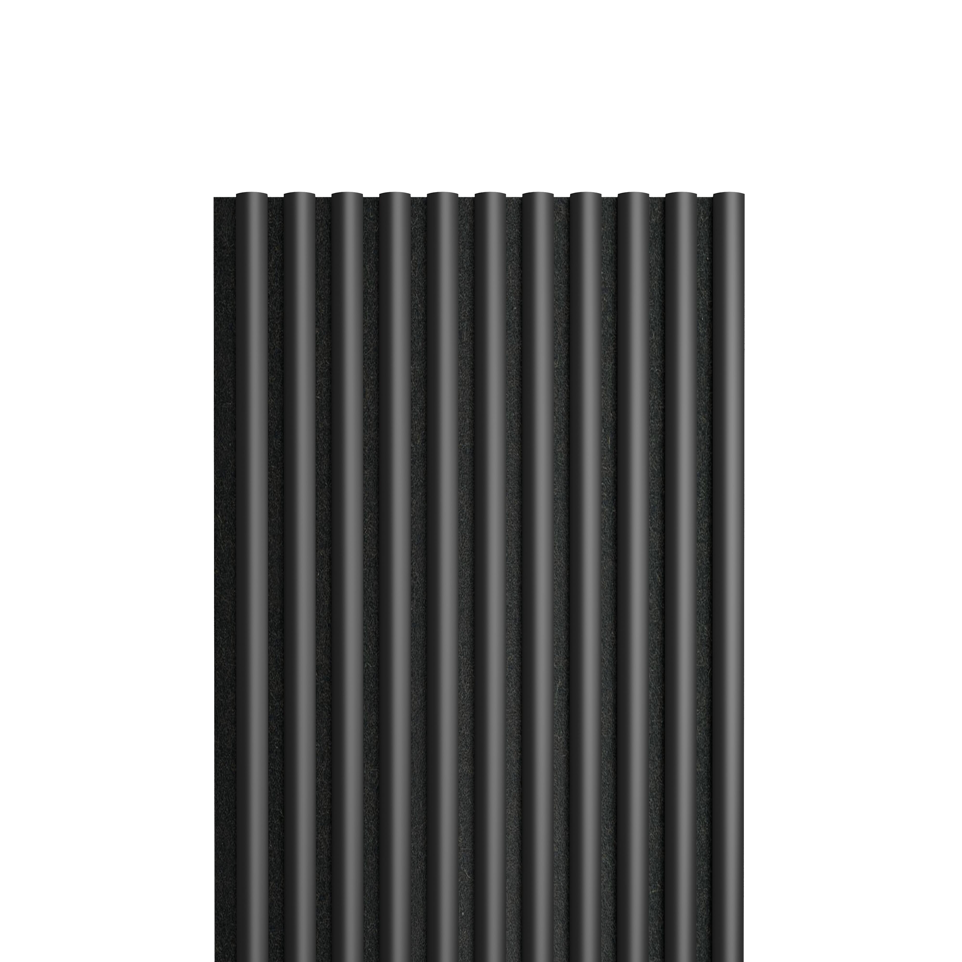Panele ścienne 3D Lamel na czarnym filcu 265x30 cm Czarny 11 lameli - 7