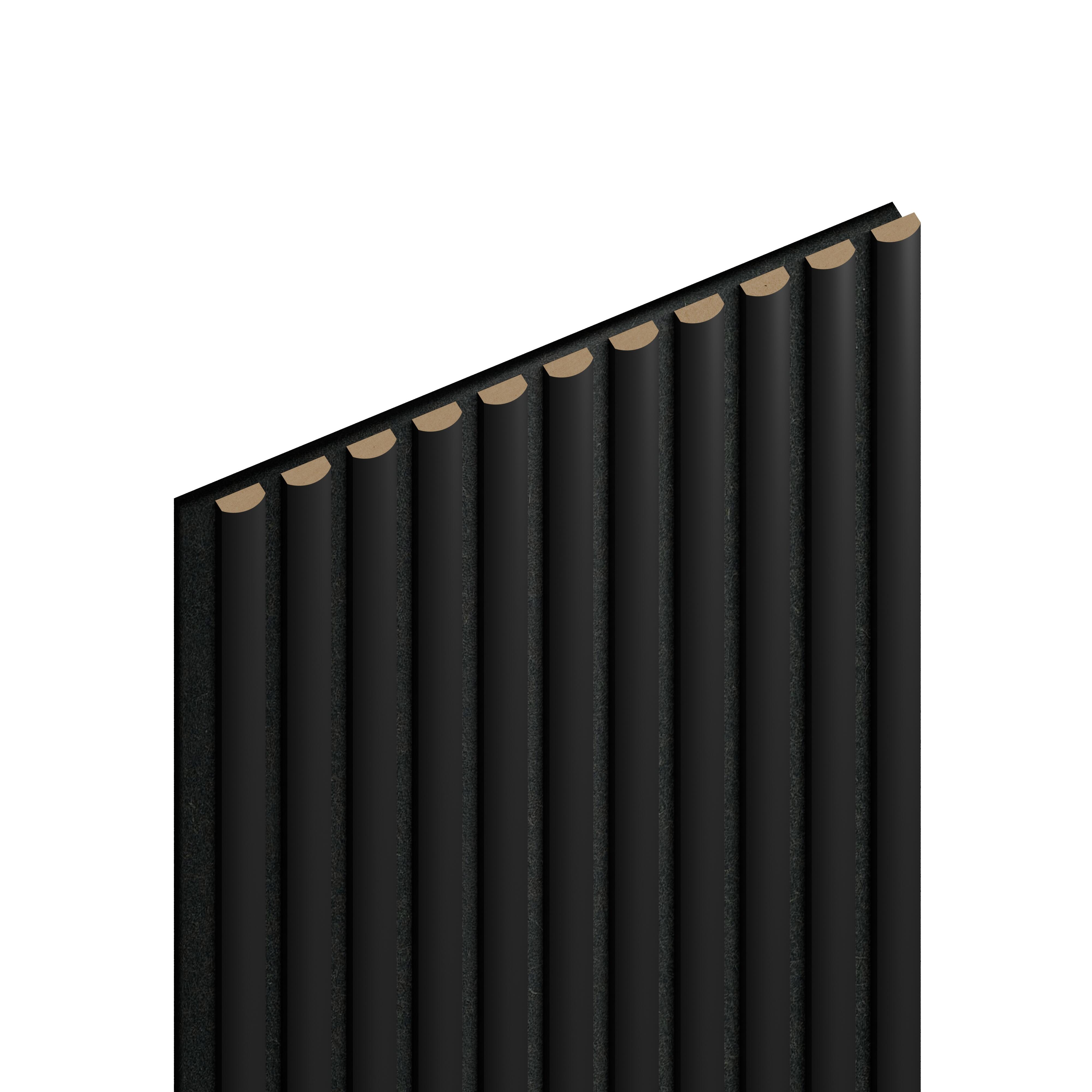 Panele ścienne 3D Lamel na czarnym filcu 265x30 cm Czarny 11 lameli - 6