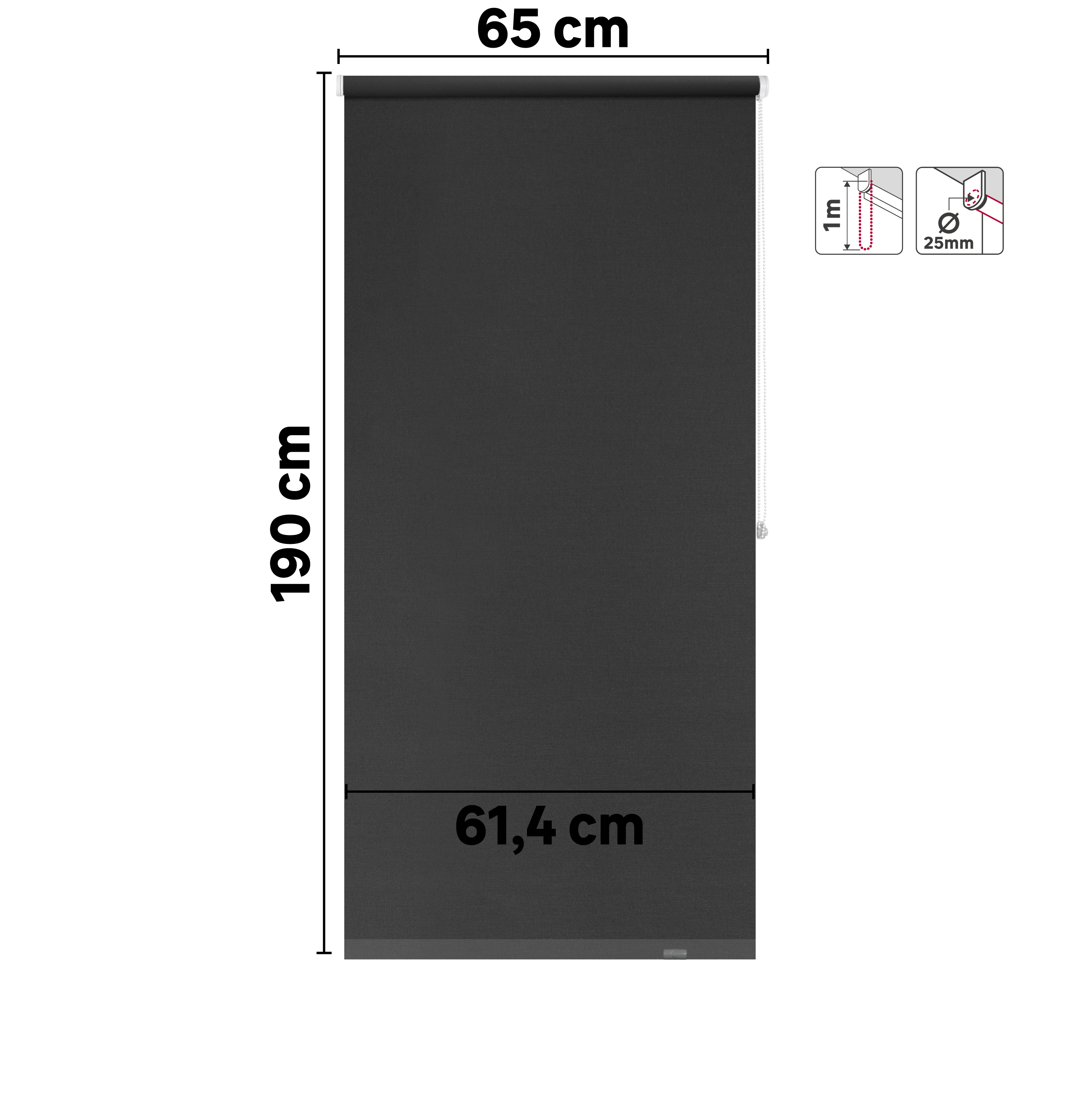 Tenda a rullo oscurante INSPIRE Mambo grigio 65x190 cm - 2
