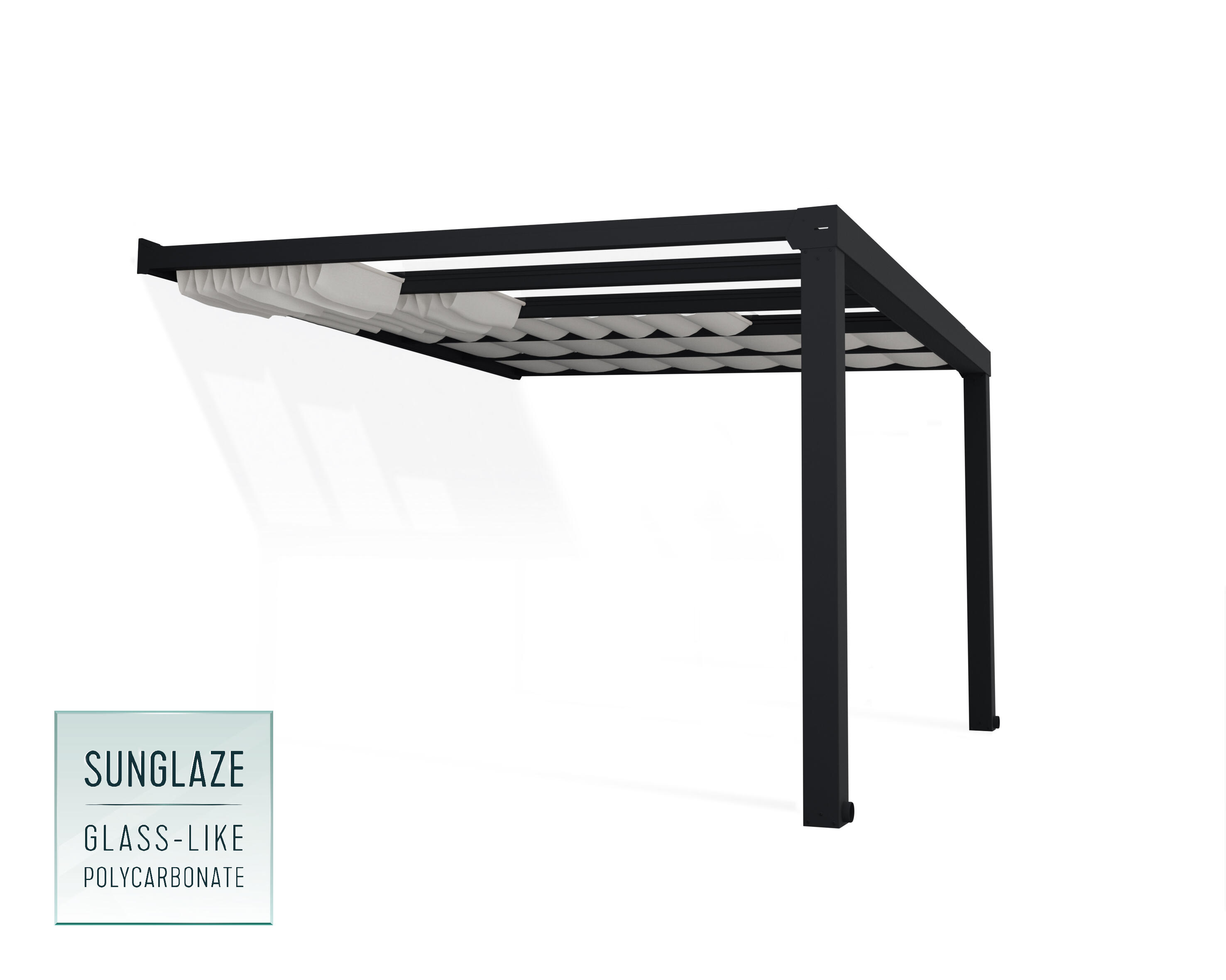 Cortina para pérgola de poliéster blanco 64.5x340cm