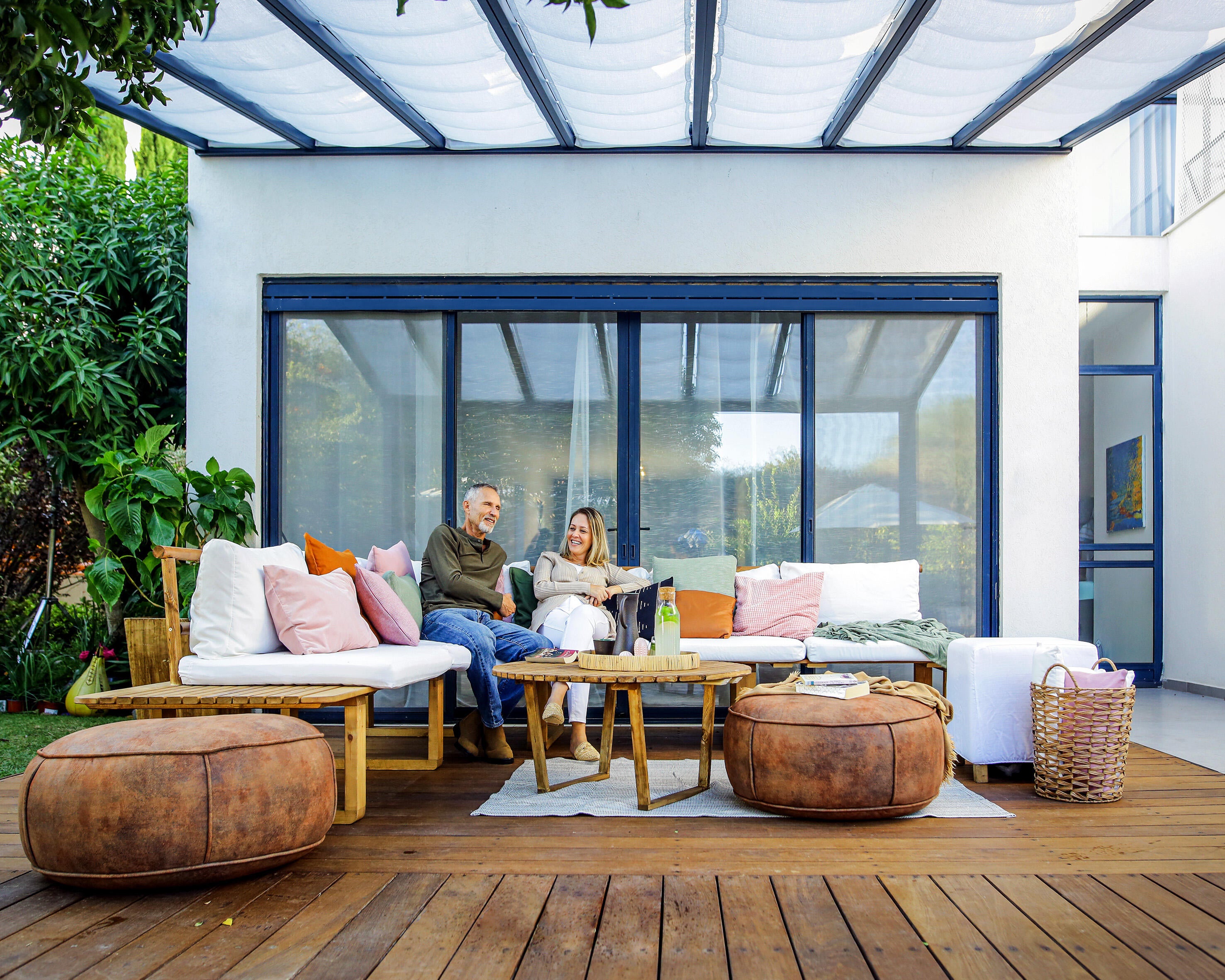 Estor para pérgola de poliéster blanco 64.5x340cm - 5