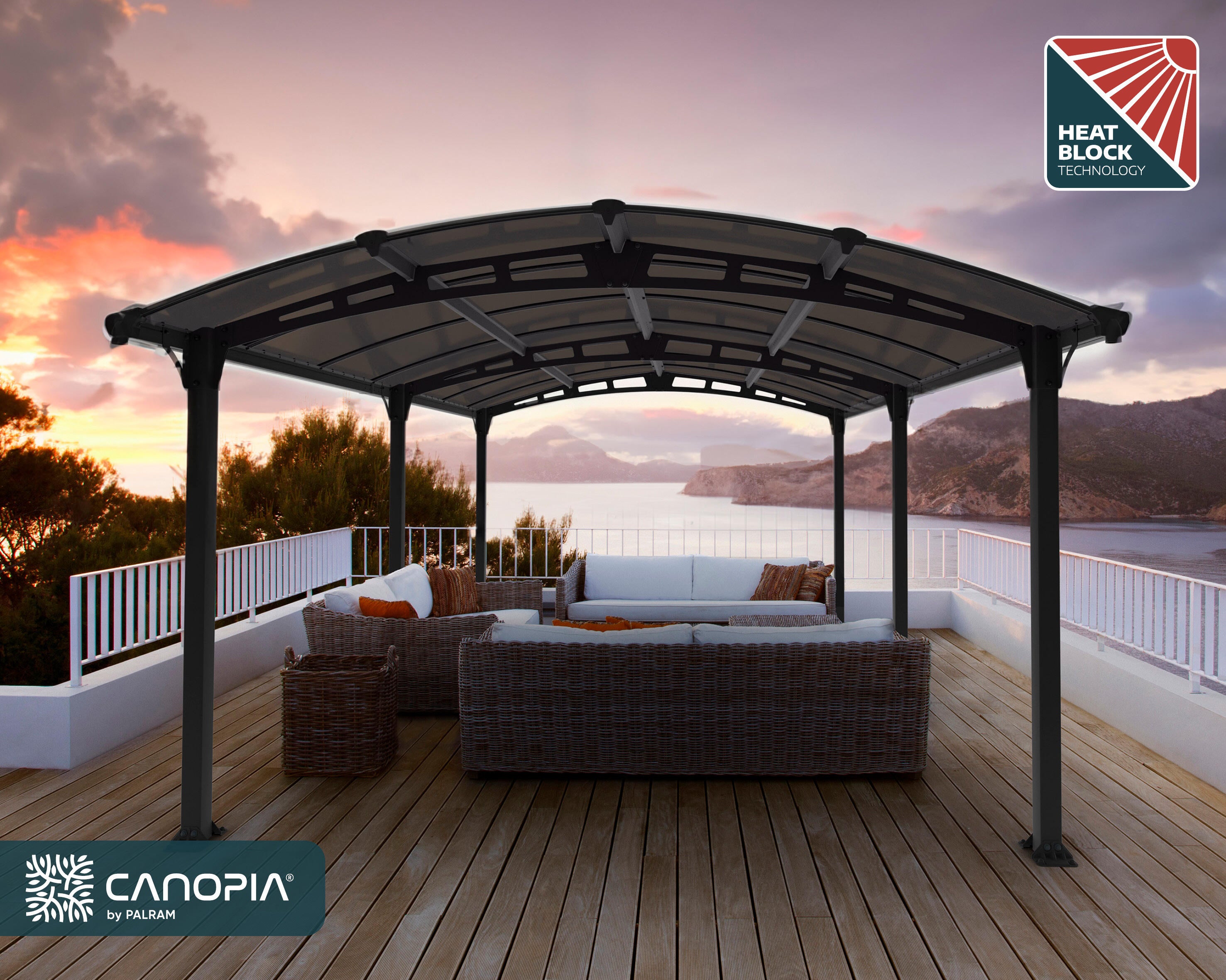 Gazebo de aluminio tucson gris de 359x435 cm