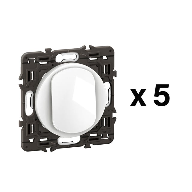 Lot de 5 interrupteurs va-et-vient à assembler Céliane, LEGRAND blanc