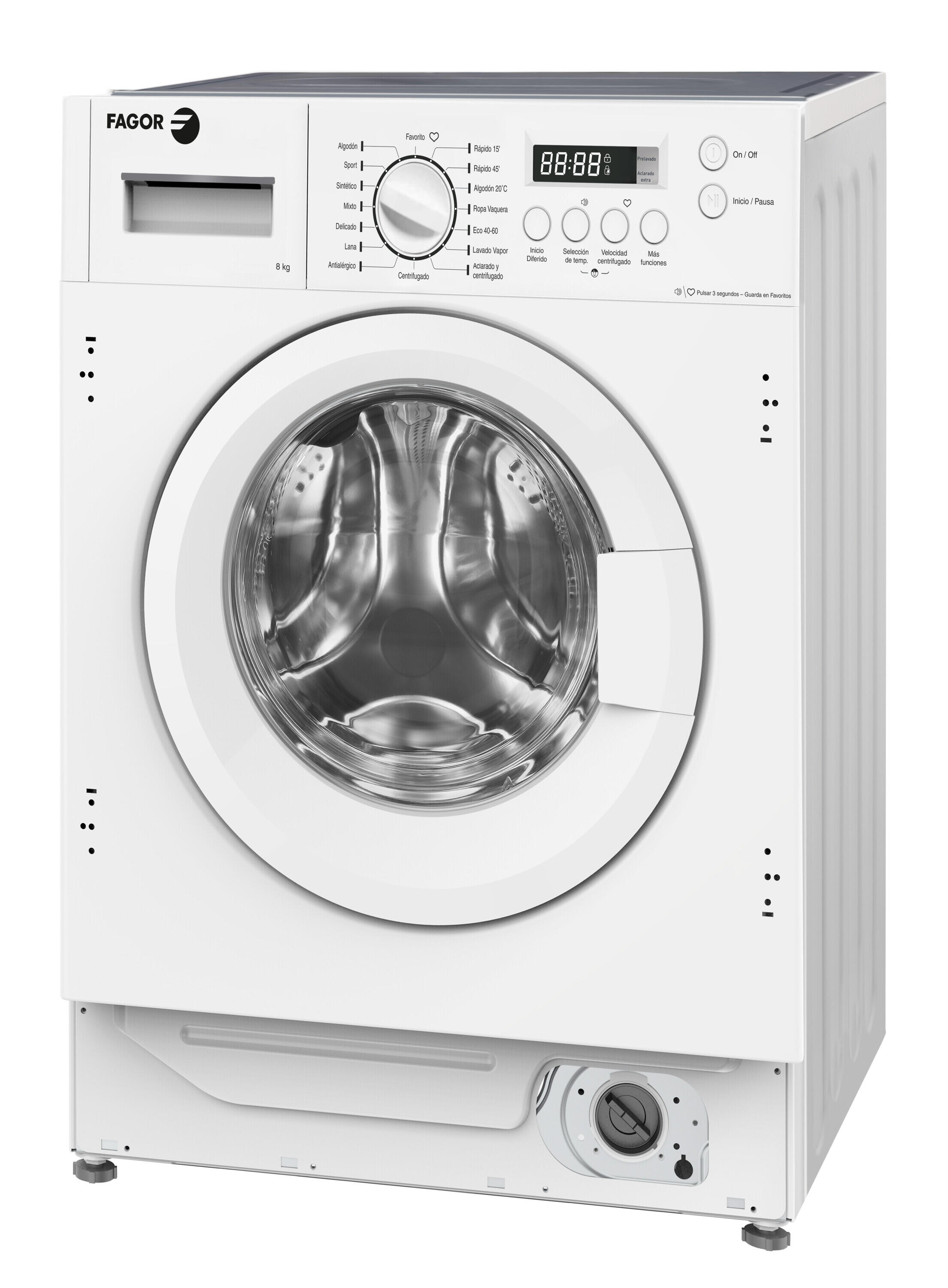 lavadora integrable fagor 3fe-8514it carga frontal 8 kg 1350 rpm 16 programas clase a blanco