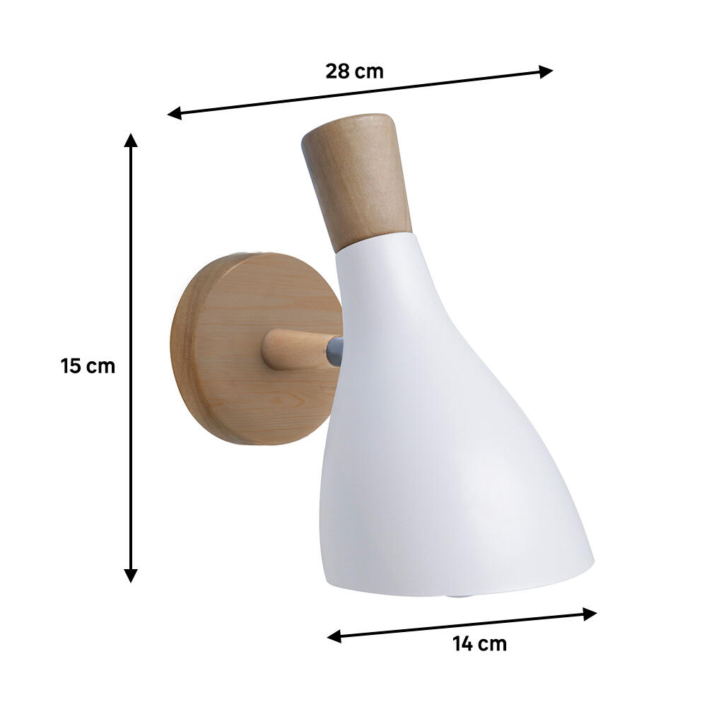 Aplique Pike E27 blanco 14 cm - 3