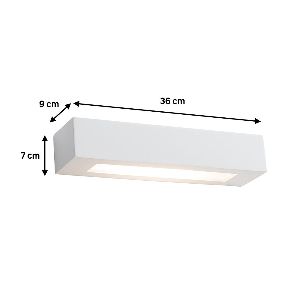 Aplique de pared para salón Malo INSPIRE de vidrio blanco y yeso compatible con casquillo E14 IP20 - 7