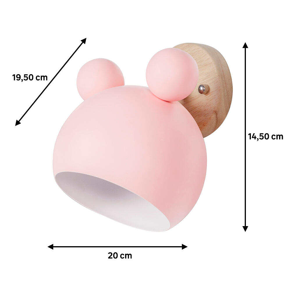 Aplique Mouse E27 rosa 20 cm - 3