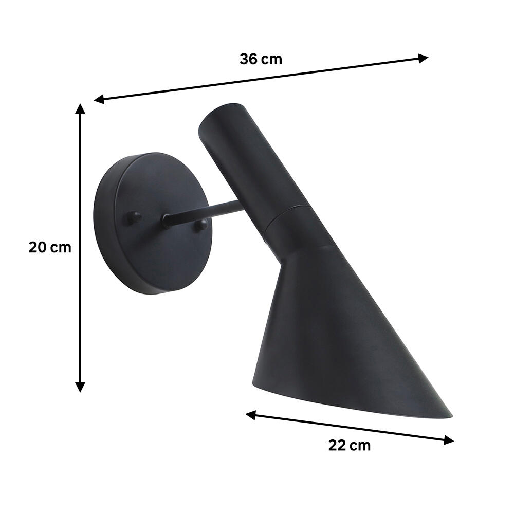 Aplique Peak E27 negro 22 cm - 3