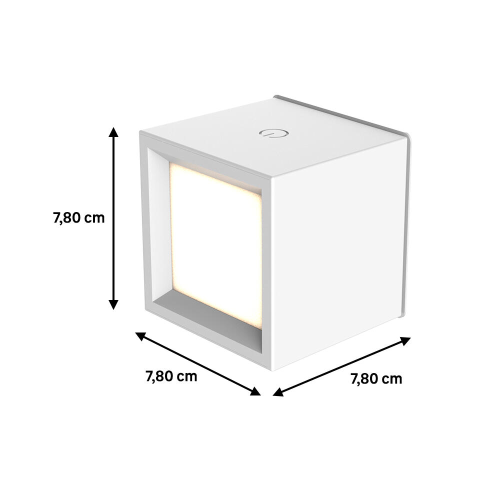Aplique sin cables Box 8 rectangular blanco intensidad regulab 300lm recargable - 4