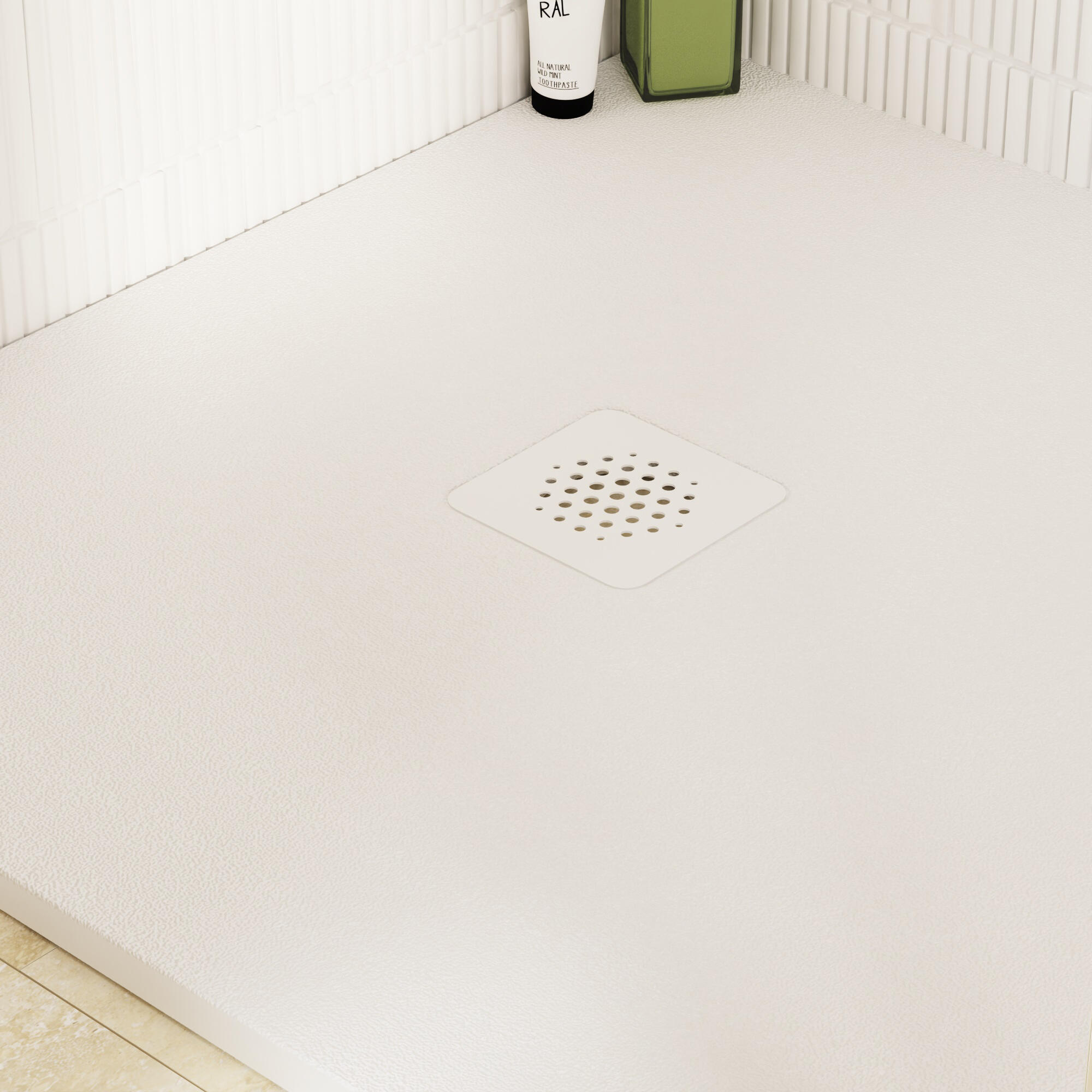 Receveur de douche extraplat, résine, blanc l.80 x L.160 cm, Remix - 7