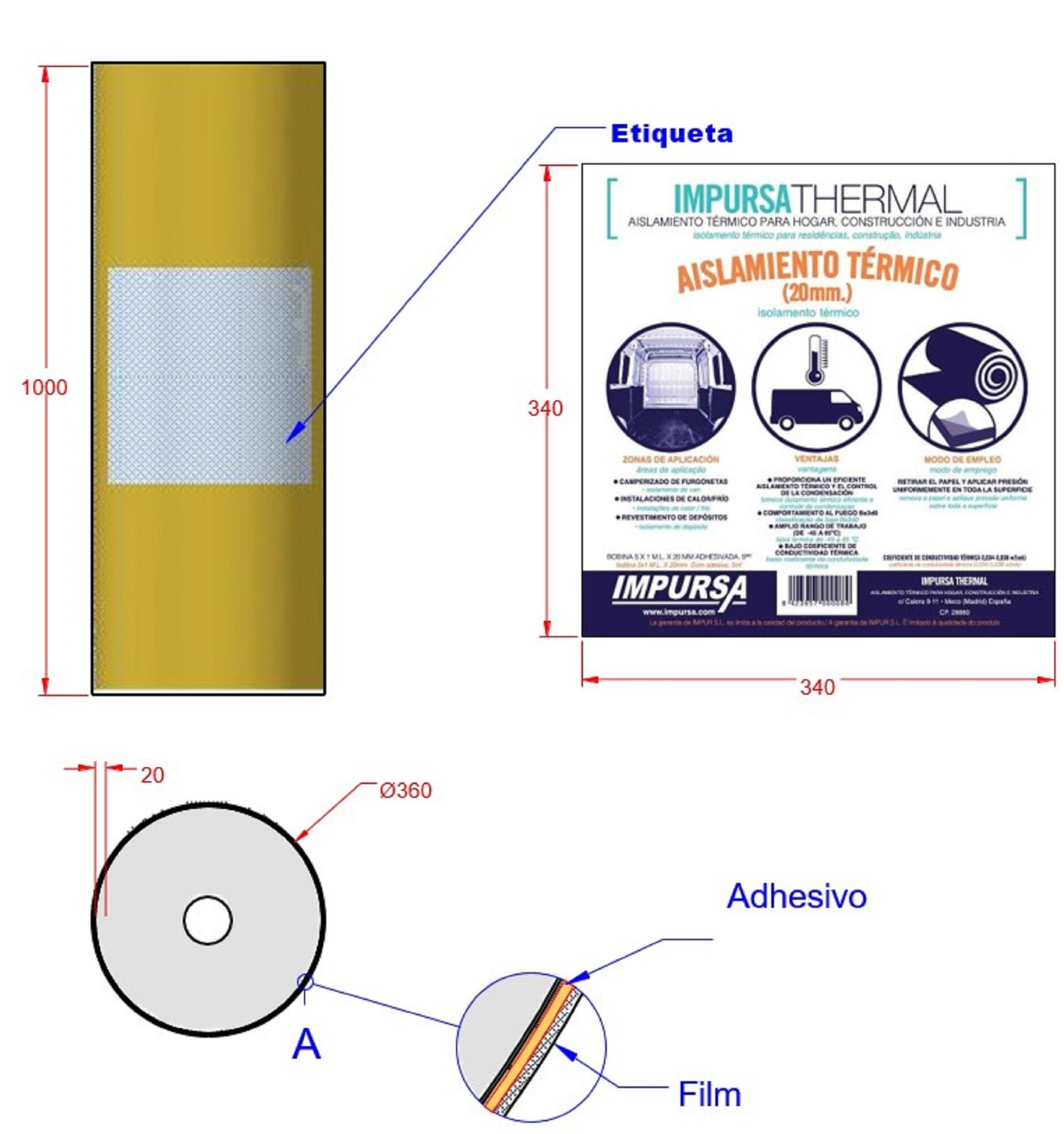 1 ud de rollo Caucho sintético IMPURSA CAMPER CAUCHO Espesor 20mm 5x1m R=0.57 - 2