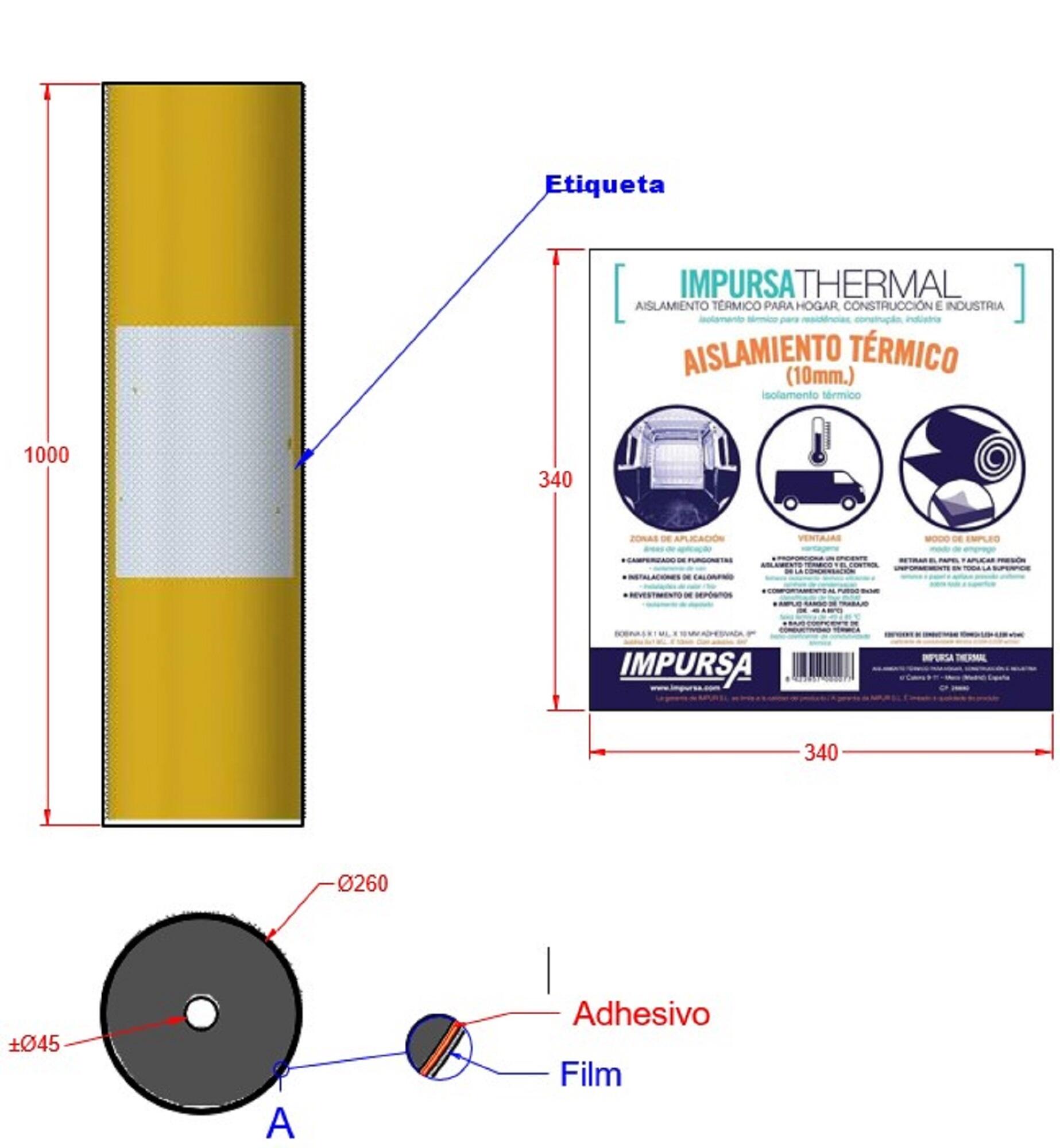 1 ud de rollo Caucho sintético IMPURSA CAMPER CAUCHO Espesor 10mm 5x1m R=0.3 - 3