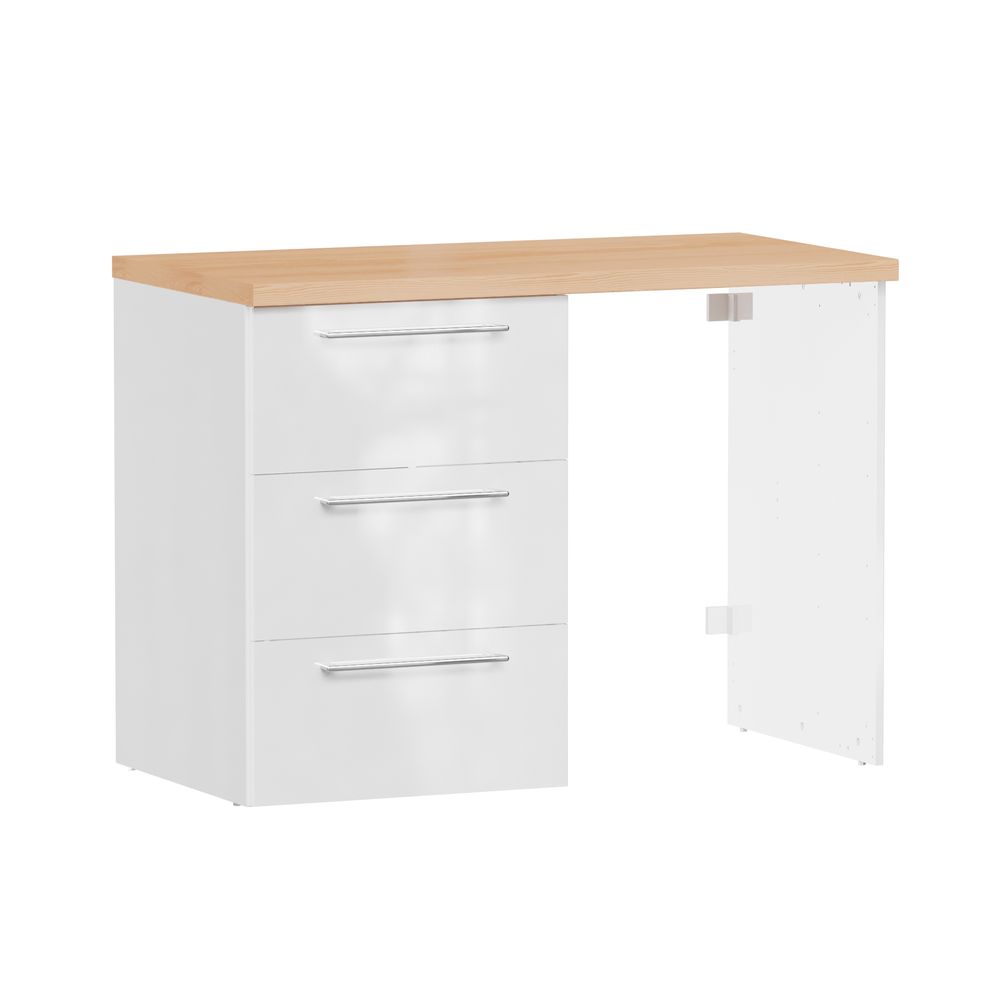 Szafka do zabudowy pralki Remix 124 cm, 3 szuflady 60 cm, biała Sensea