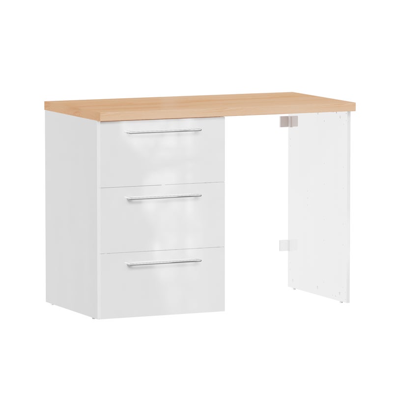 Szafka do zabudowy pralki Remix 124 cm, 3 szuflady 60 cm, biała Sensea