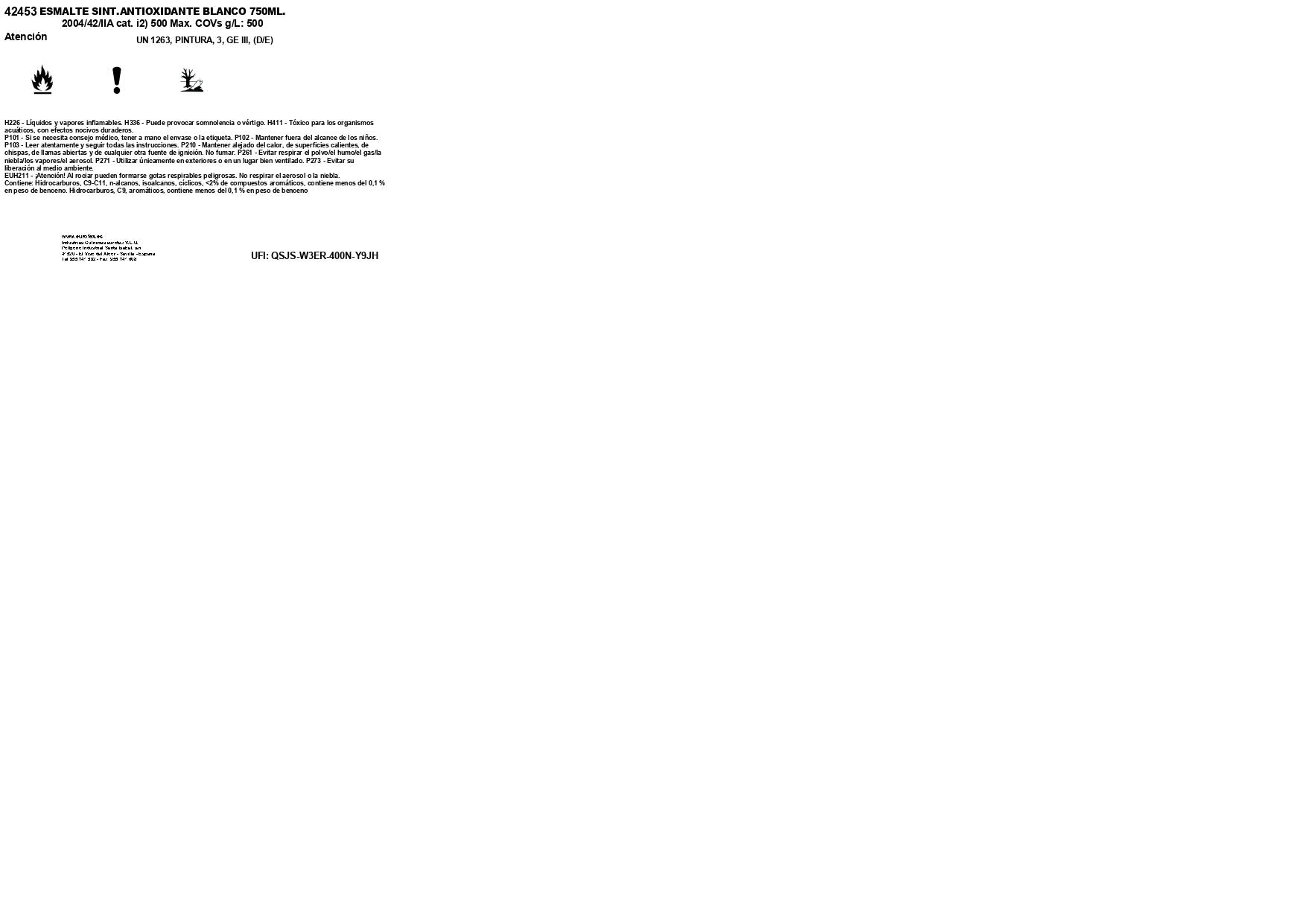 Pintura exterior color blanco para hierro, cancela EUROTEX brillante 750ml aplicación directa sobre el óxido - 2