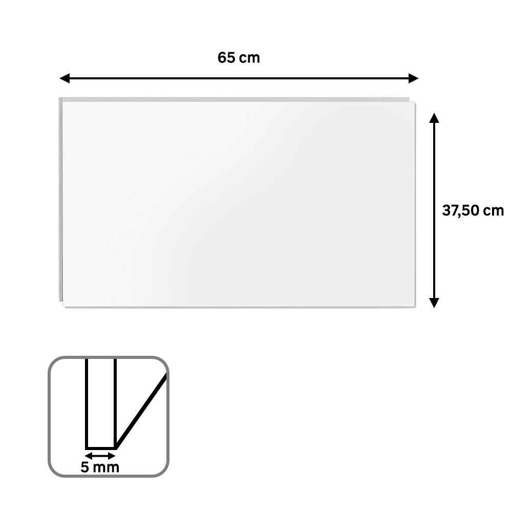 Revestimiento de pared decorativo efecto liso de PVC serie Dumawall+ Gloss White blanco de 65x37,5cm - 6