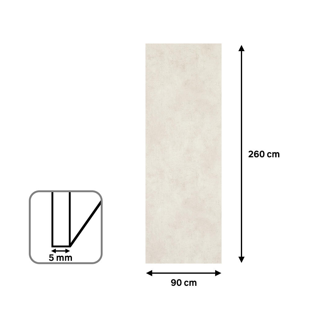 Revestimiento de pared decorativo efecto cemento de PVC XL Light Cemento blanco de 260x90cm - 7