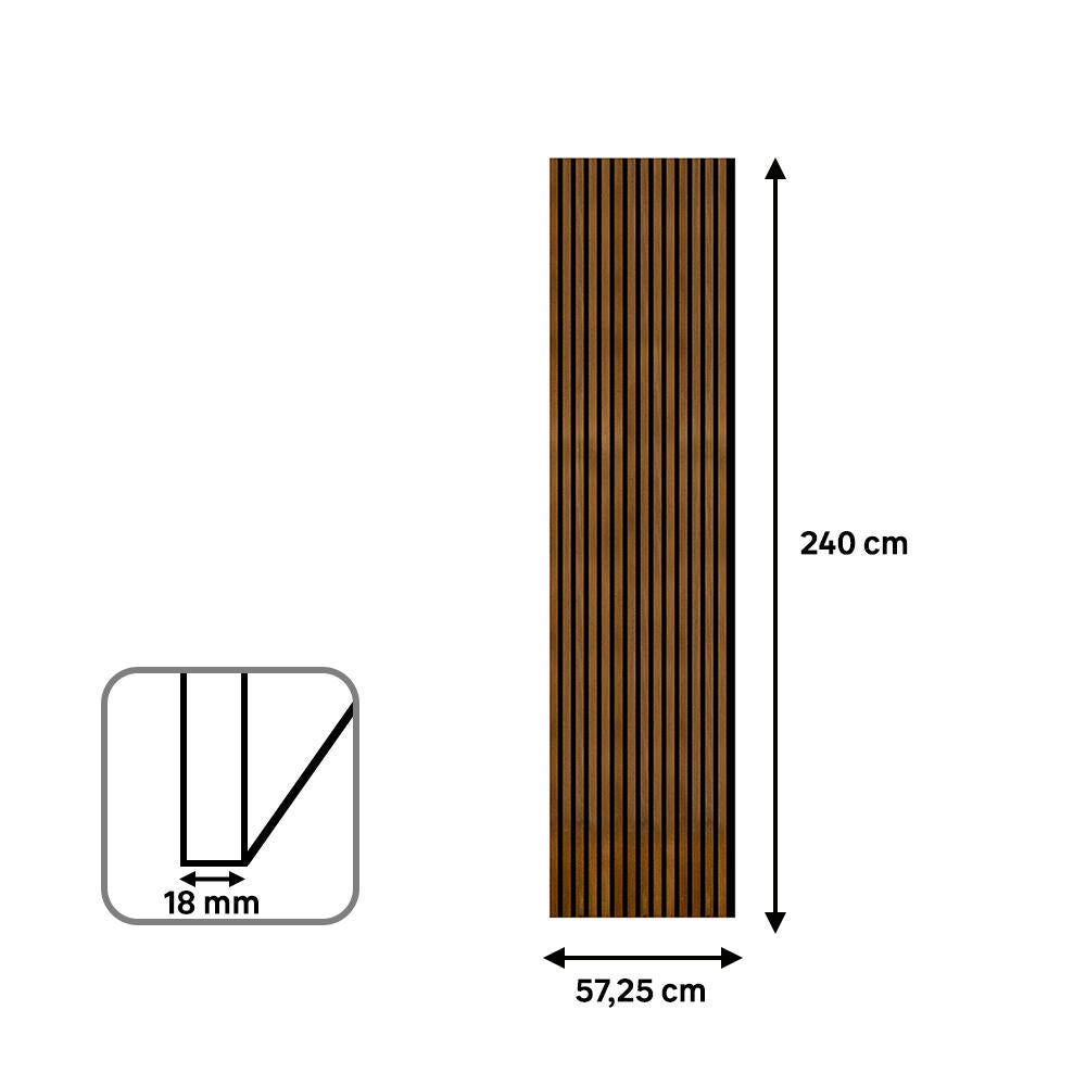 Revestimiento de pared palillería efecto 3D MADERA acústico alerce natural uso interior/exterior de 240x57cm - 9