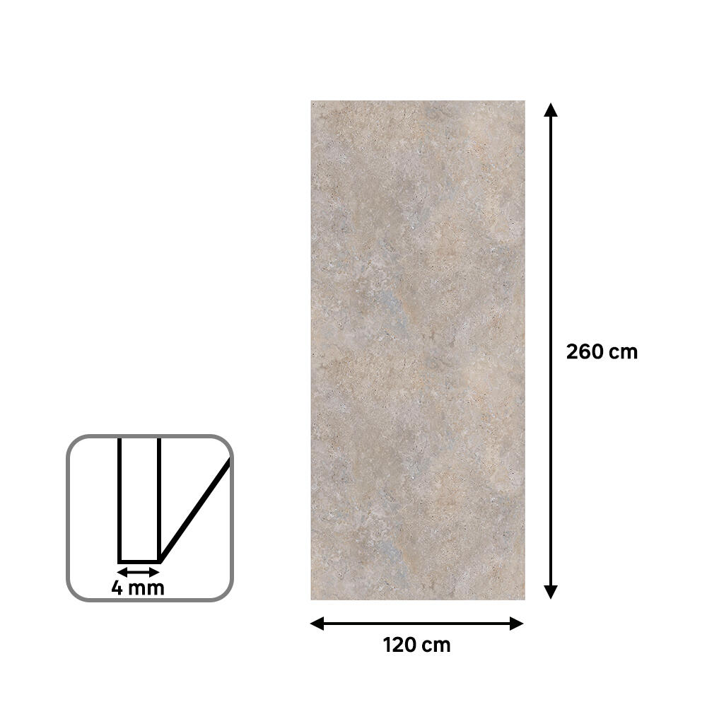 Revestimiento de pared decorativo efecto piedra vinílico SPC Essenza beige mate 260x120cm - 8