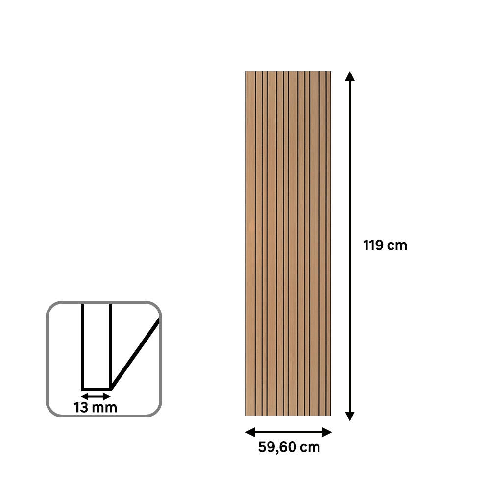 Revestimiento de pared palillería efecto 3D MDF Desi color roble/negro 119x59,6 cm - 7